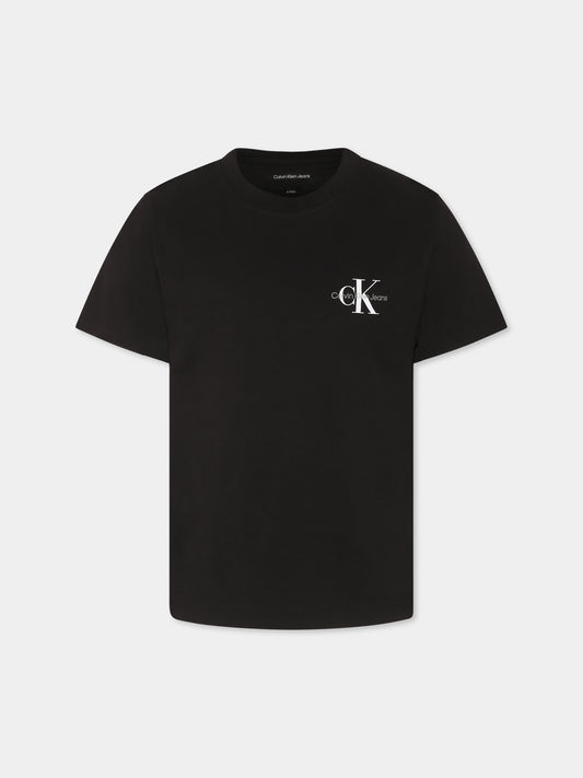 T-shirt bianca per bambini con logo,Calvin Klein Kids,25S CKIU0IU00678J IU0IU00678 BEH