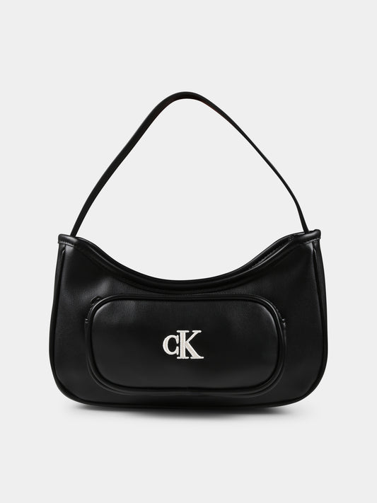 Borsa nera per bambina con logo,Calvin Klein Kids,25S CKIU0IU00696 IU0IU00696 BEH