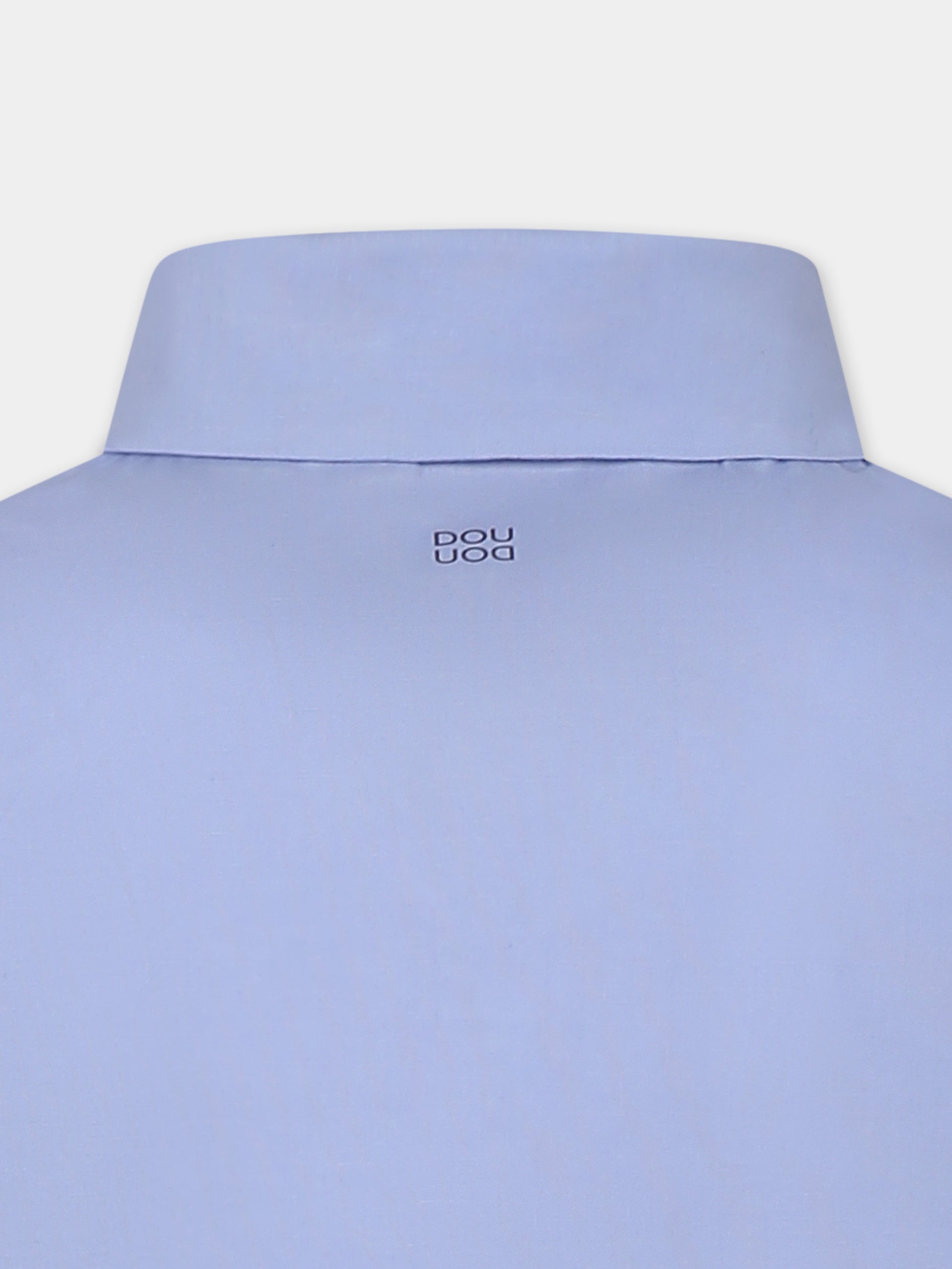 Camicia celeste per bambina con logo,Douuod Kids,DW5P10 P0522 679