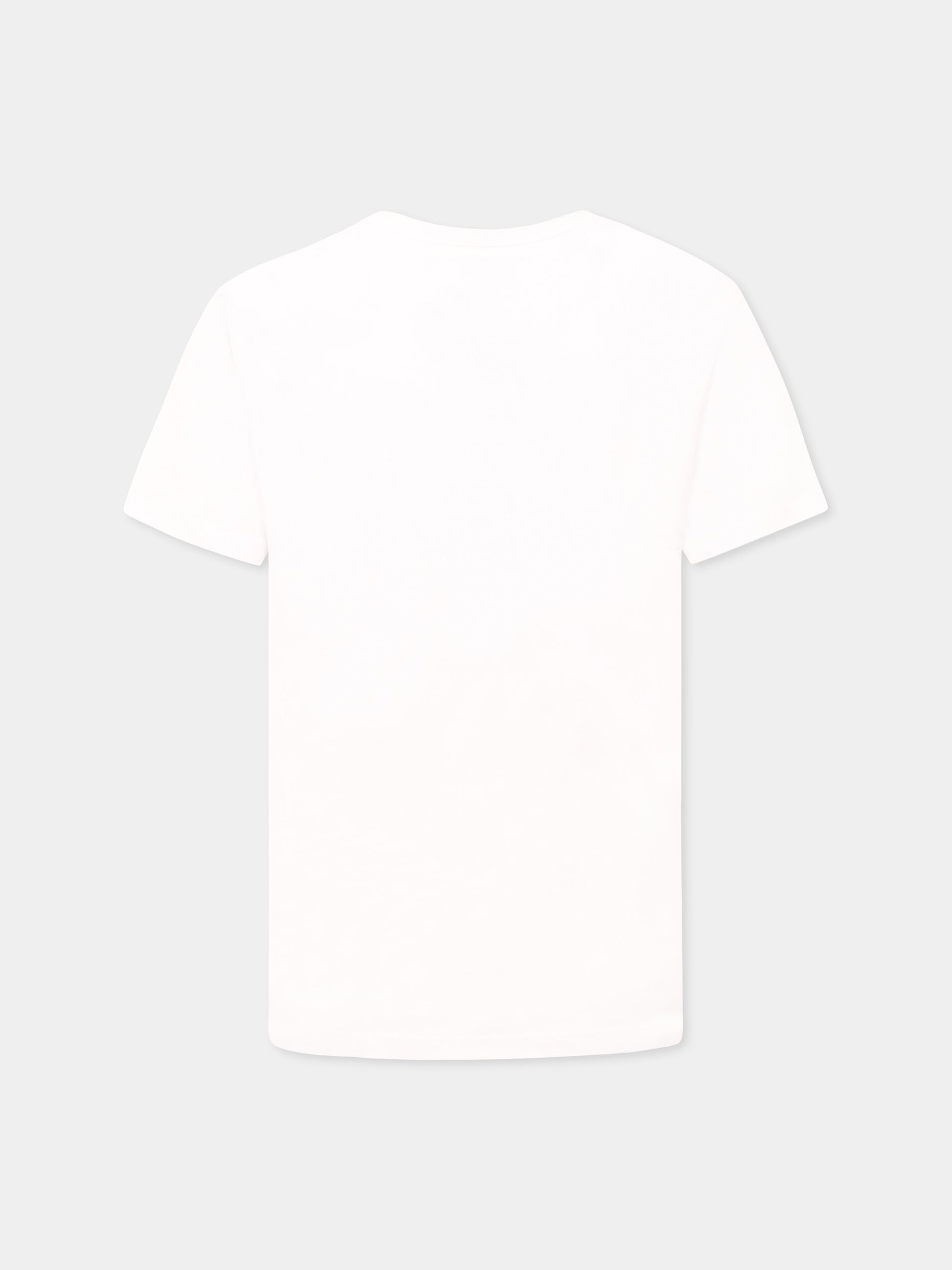 T-shirt bianca per bambina con logo di strass,Juicy Couture,NOS JCJBX6409 JBX6409 002