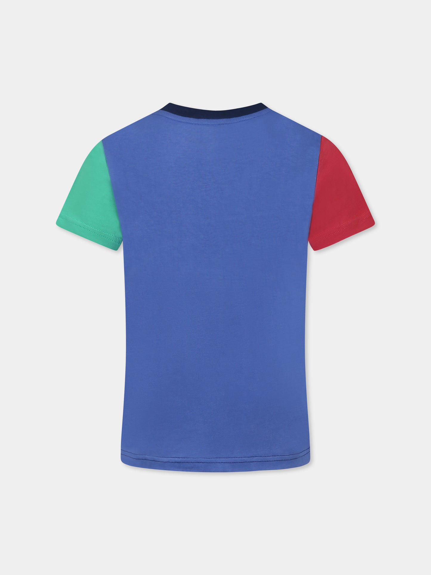 T-shirt blu per bambino con cavallino,Ralph Lauren Kids,861435010 NAVY