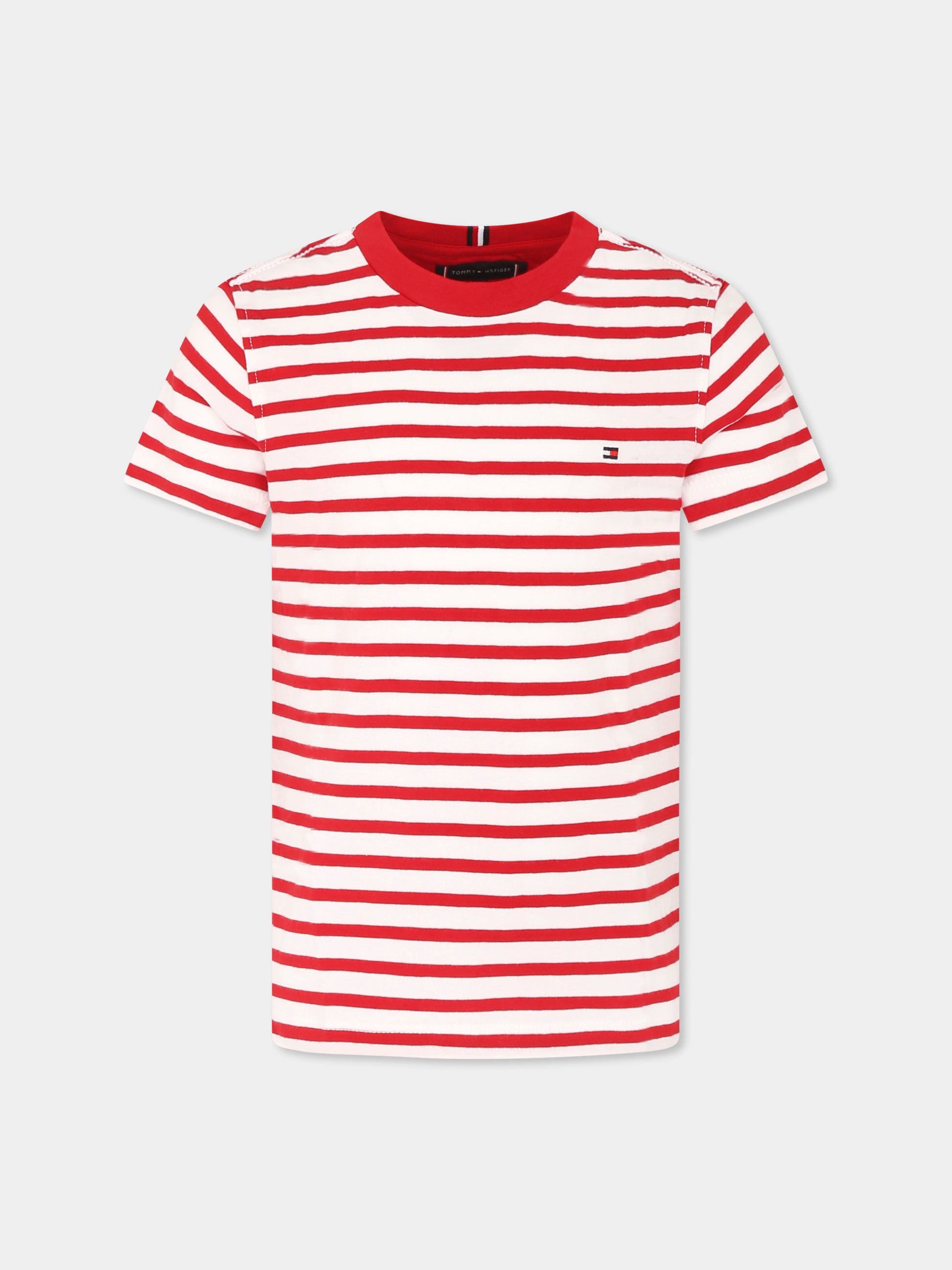 T-shirt rossa per bambino con logo,Tommy Hilfiger Junior,25S THKB0KB06879J KB0KB06879 0EV