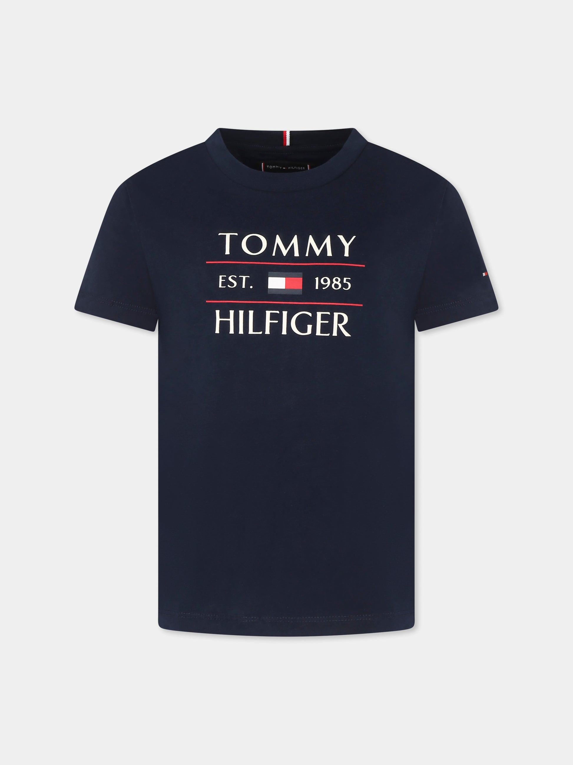T-shirt blu per bambino con logo,Tommy Hilfiger Junior,25S THKB0KB09538J KB0KB09538 C1G