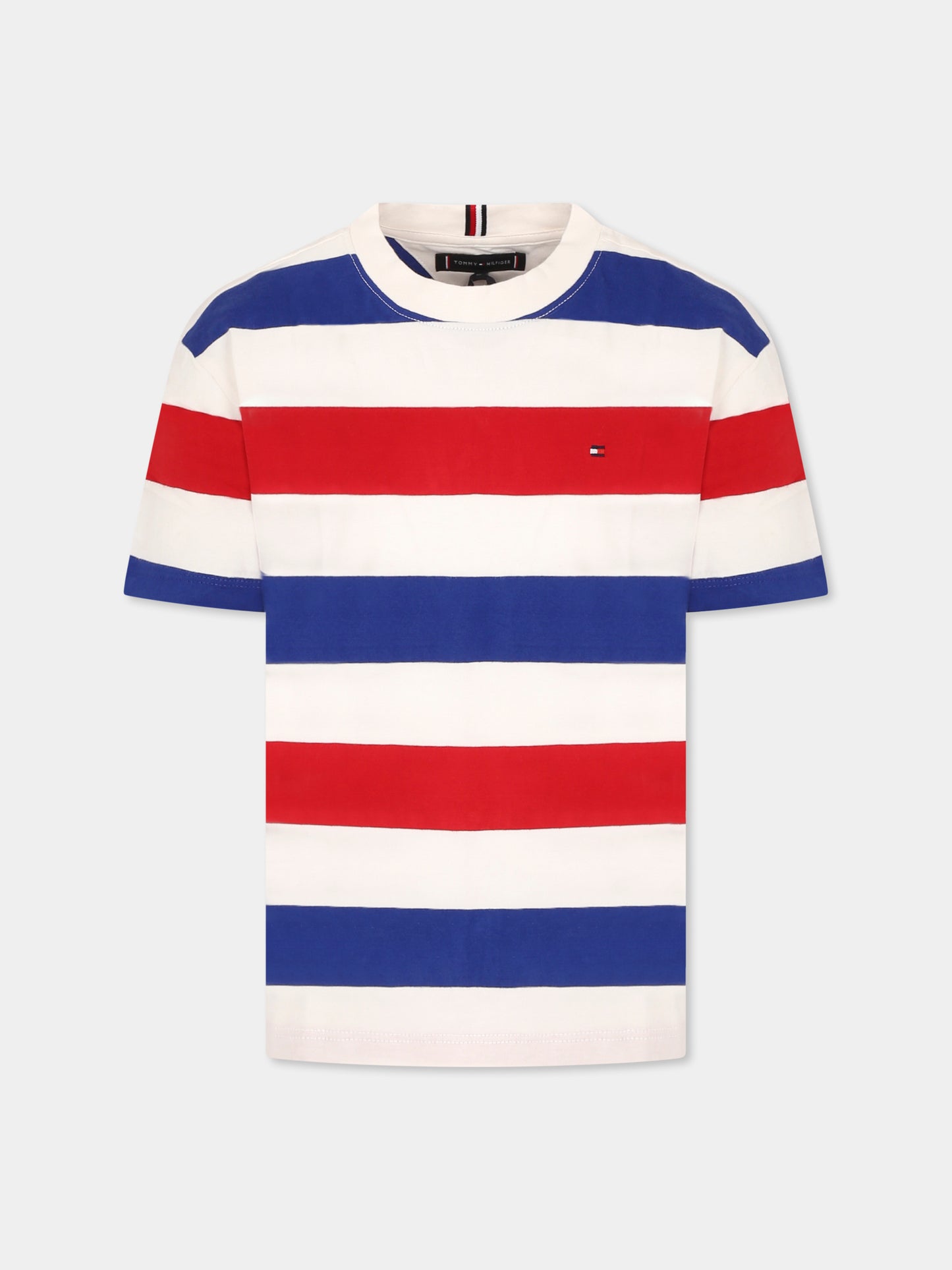 T-shirt multicolor per bambino con logo,Tommy Hilfiger Junior,25S THKB0KB09646J KB0KB09646 0EW