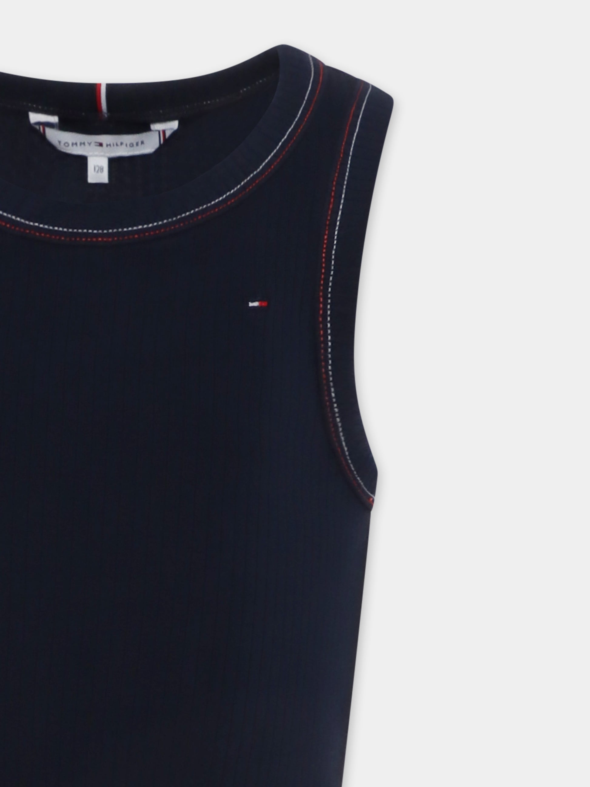 Vestito blu per bambina con bandierina,Tommy Hilfiger Junior,25S THKG0KG08474J KG0KG08474 C1G