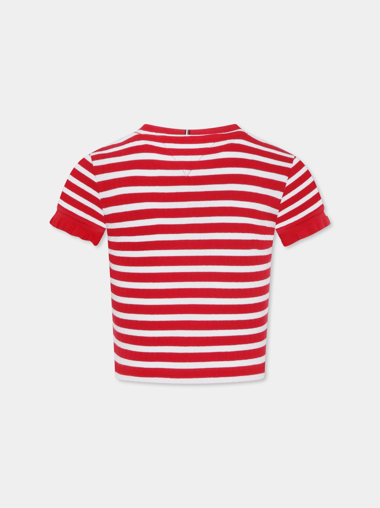 T-shirt rossa per bambina con bandierina,Tommy Hilfiger Junior,25S THKG0KG08534J KG0KG08534 XLG