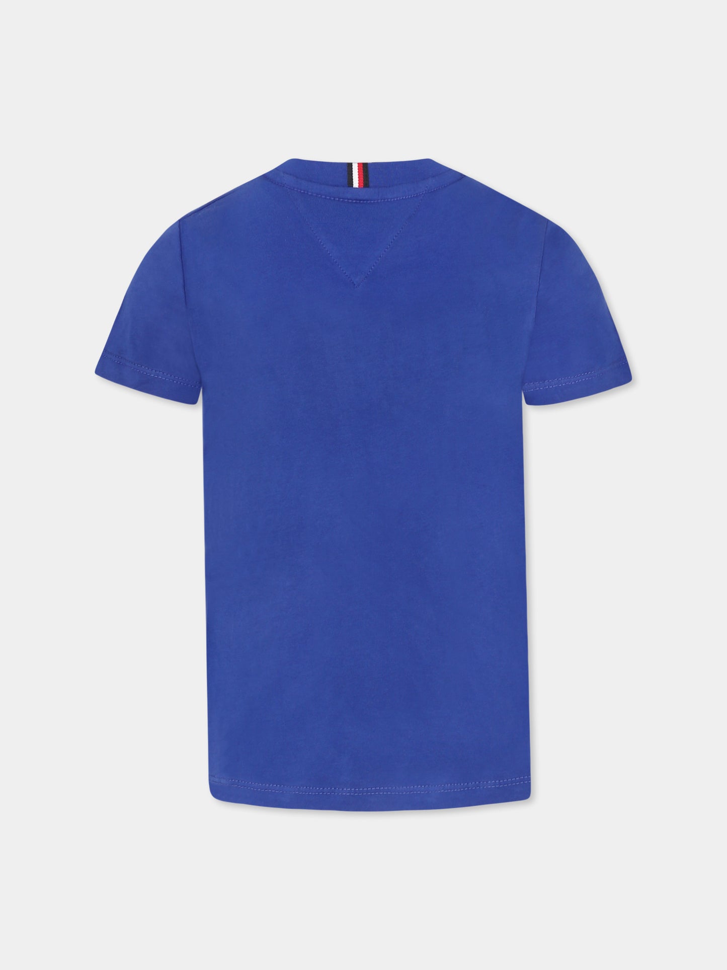 T-shirt blu per bambino con logo,Tommy Hilfiger Junior,25S THKS0KS00397J KS0KS00397 D03