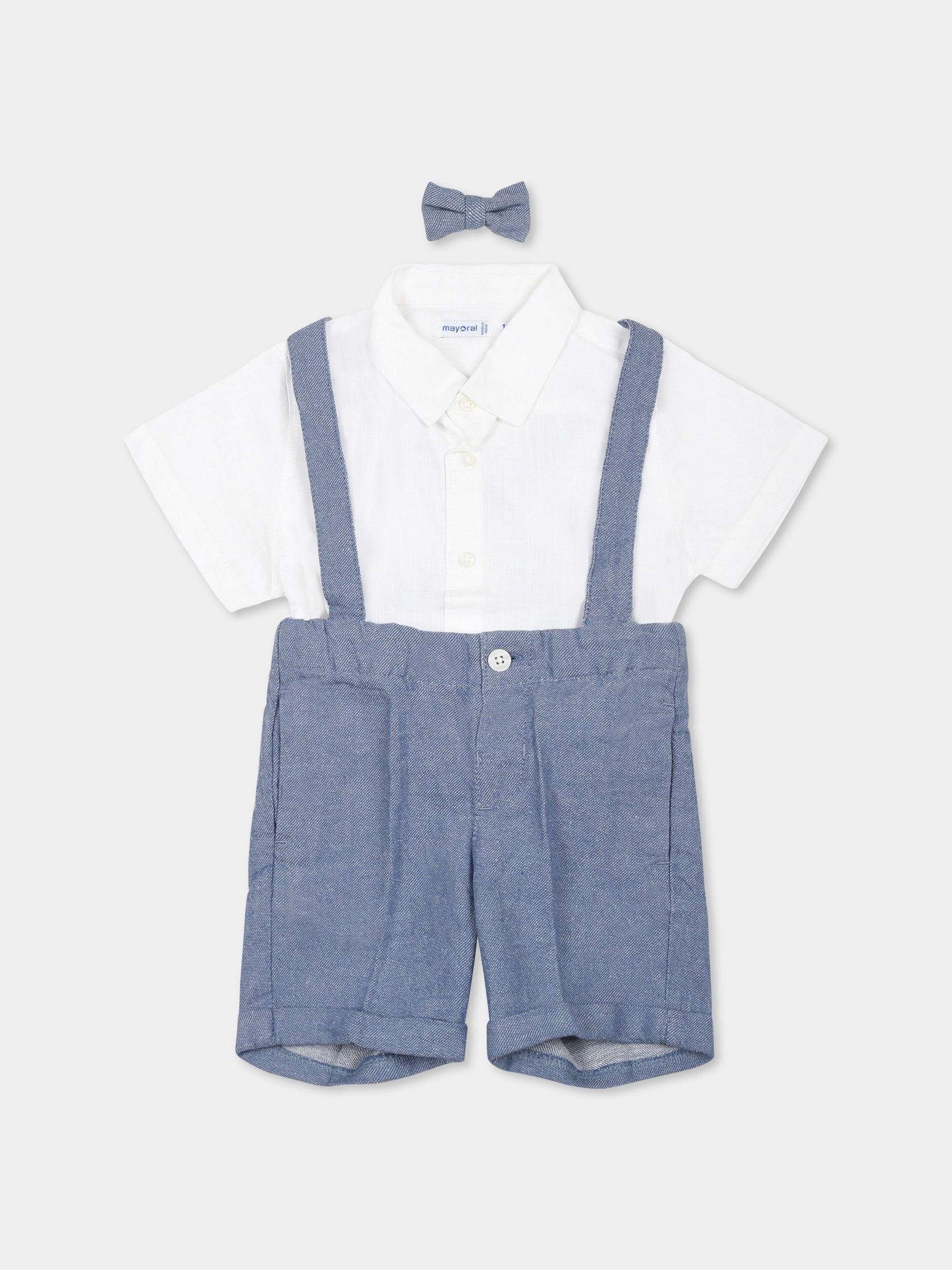 Completo celeste per neonato con papillon,Mayoral,1250 033