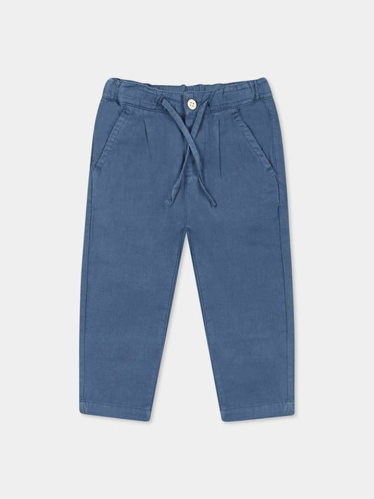 Light blue trousers for baby boy