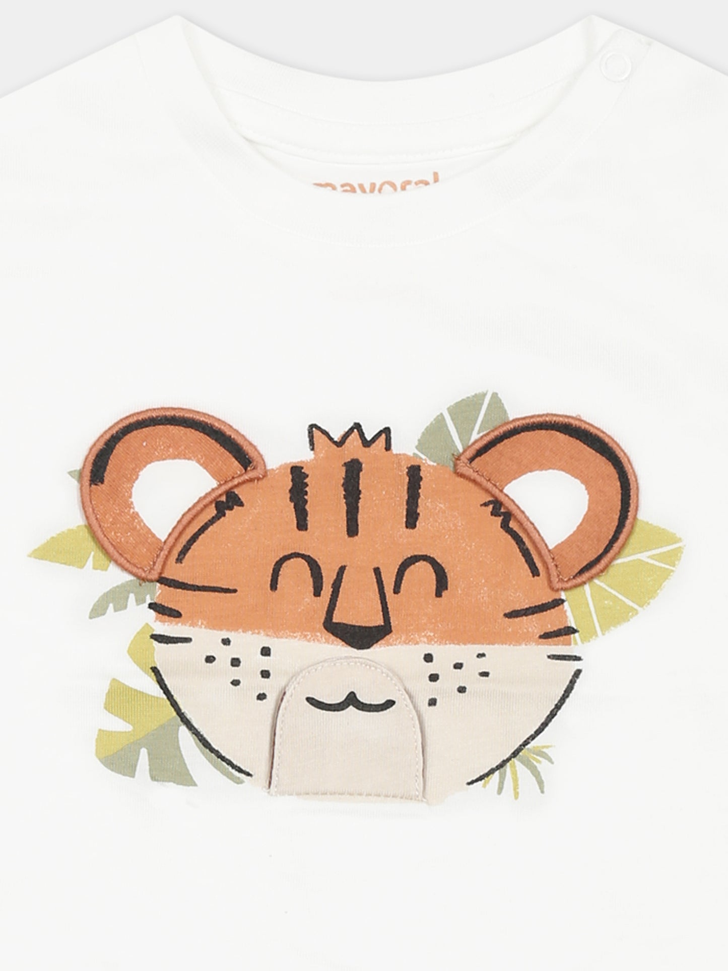 T-shirt bianca per neonato con tigre,Mayoral,1055 019