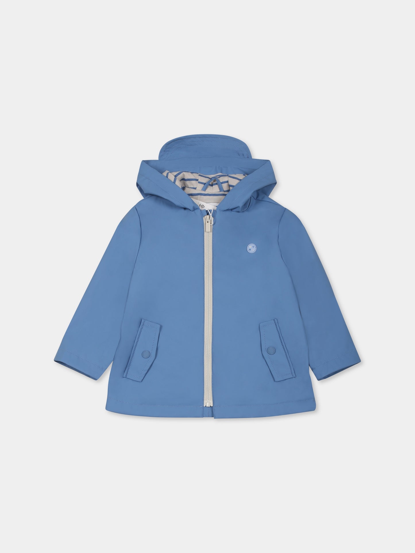 Impermeabile azzurro per neonato con logo,Mayoral,1475 063