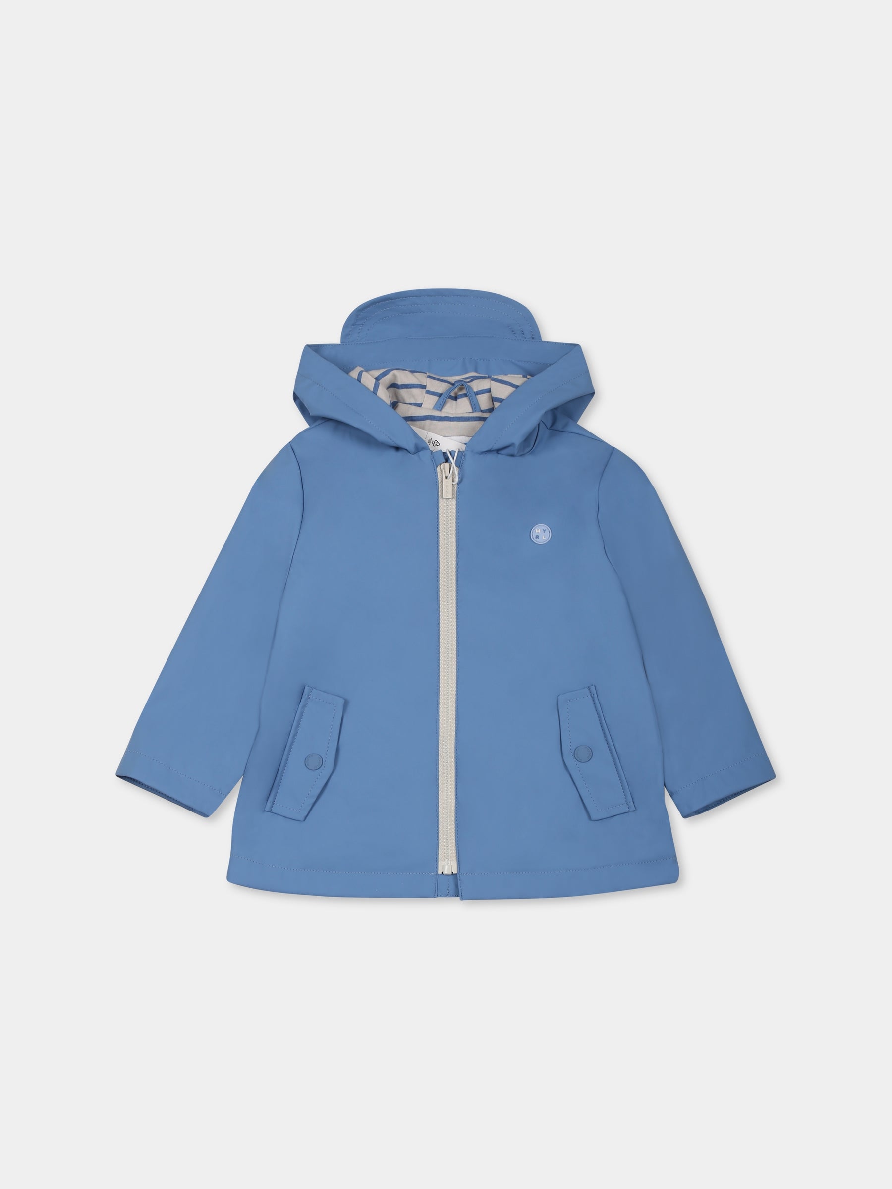 Impermeabile azzurro per neonato con logo,Mayoral,1475 063