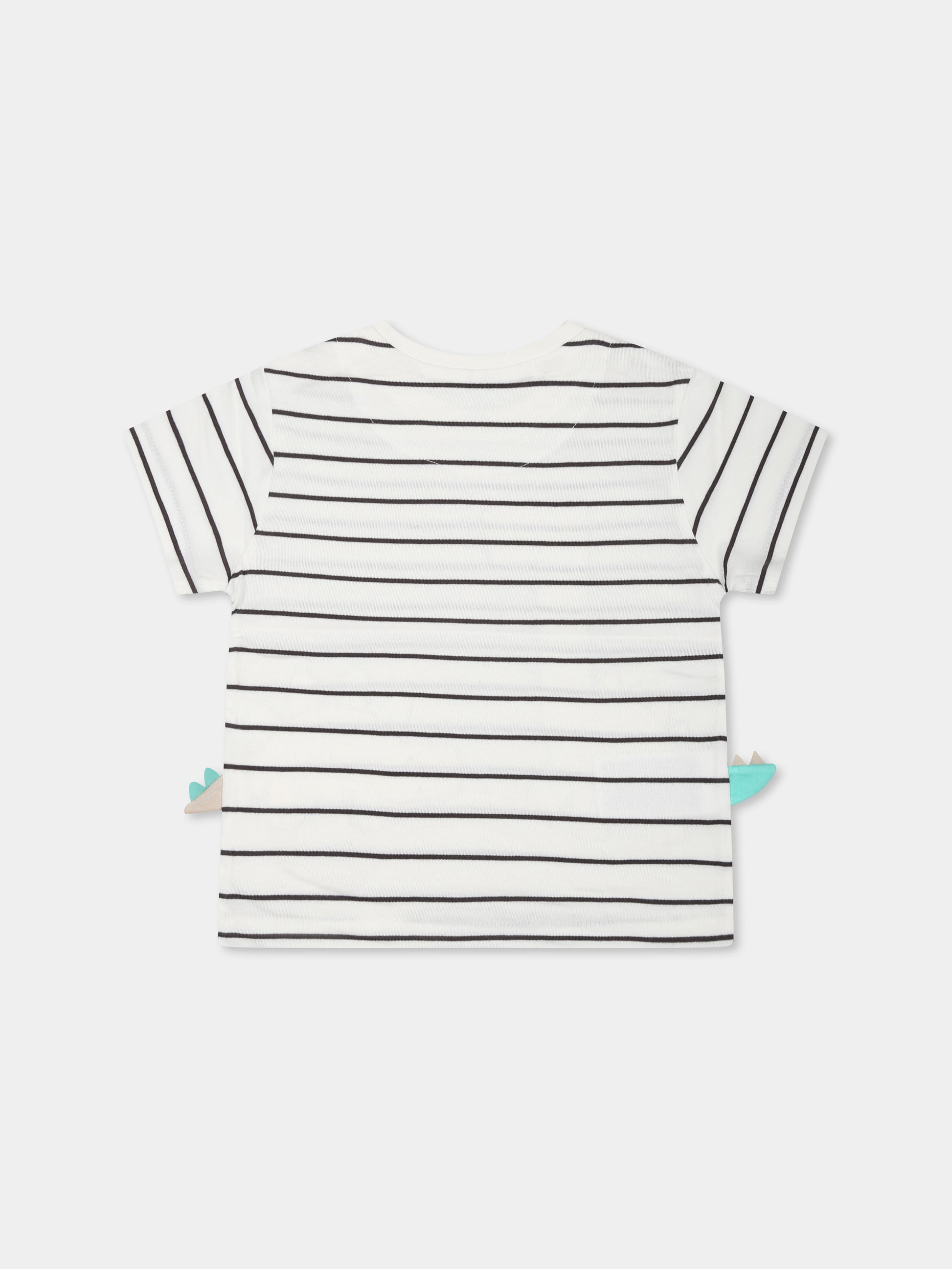 T-shirt bianca per neonato con stampa dinosauri,Mayoral,1061 039