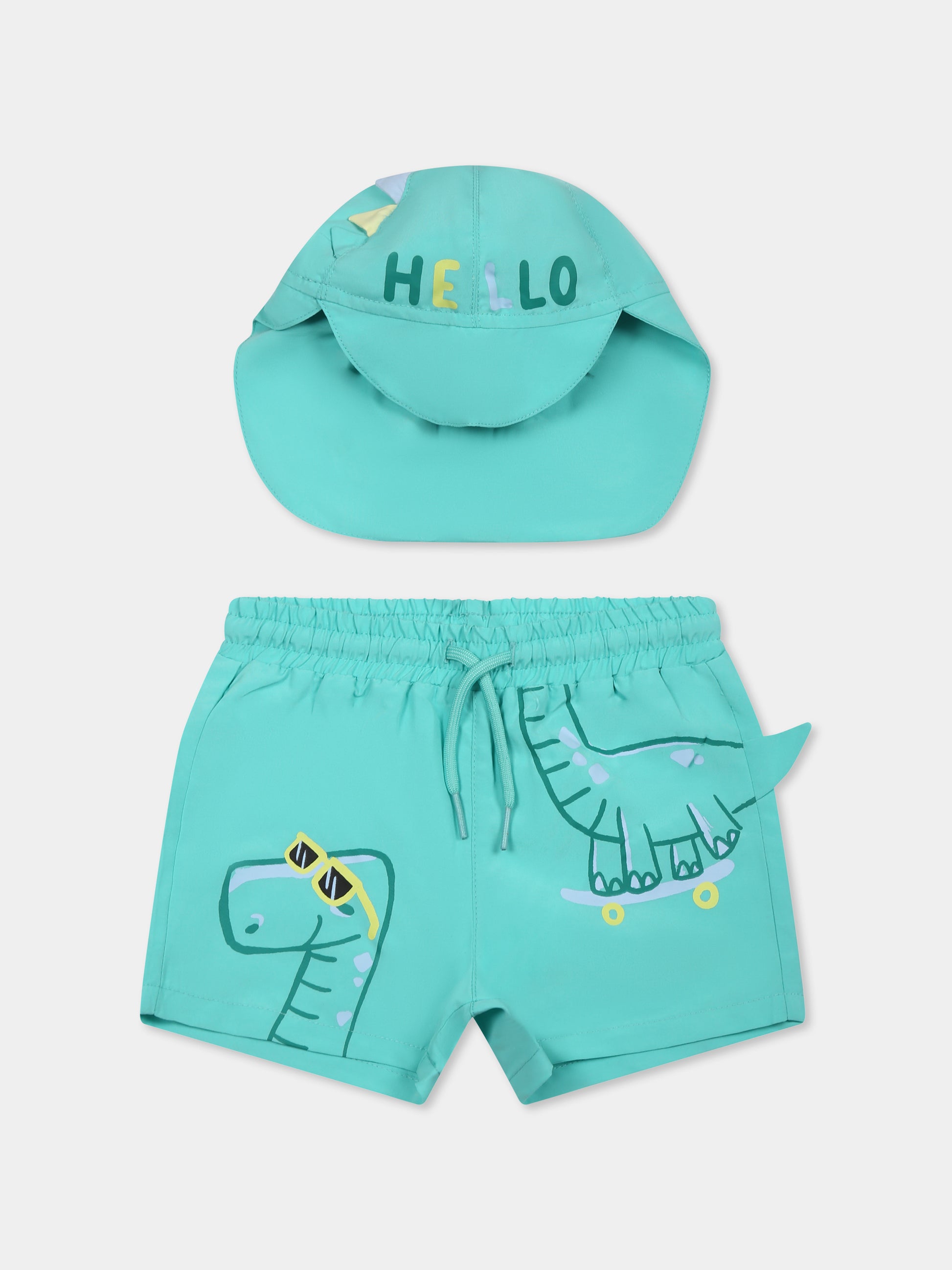 Completo verde per neonato con dinosauro,Mayoral,1647 010