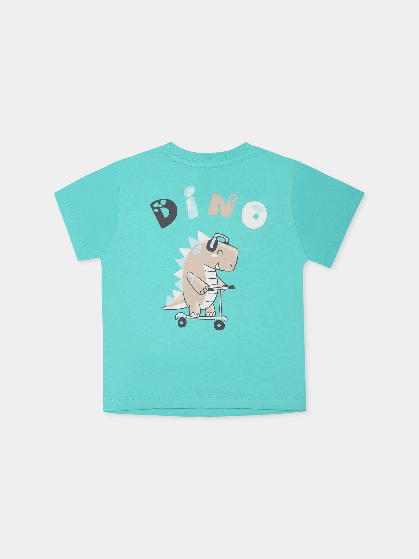 T-shirt verde per neonato con stampa dinosauro,Mayoral,1062 055