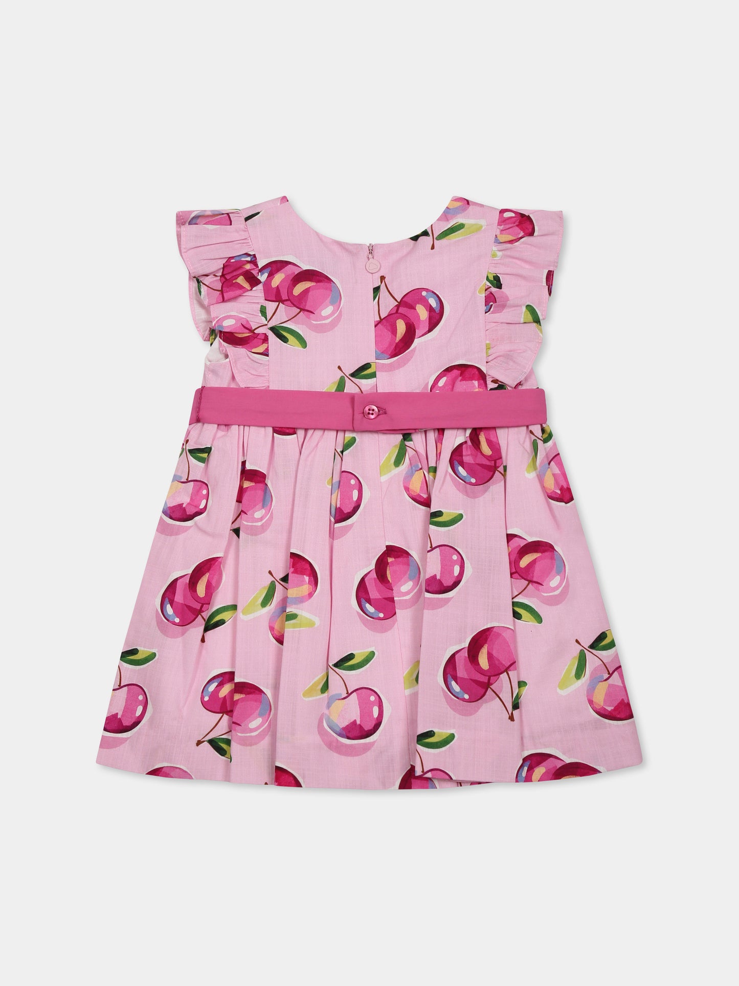 Vestito rosa per neonata con ciliegie,Mayoral,1914 018