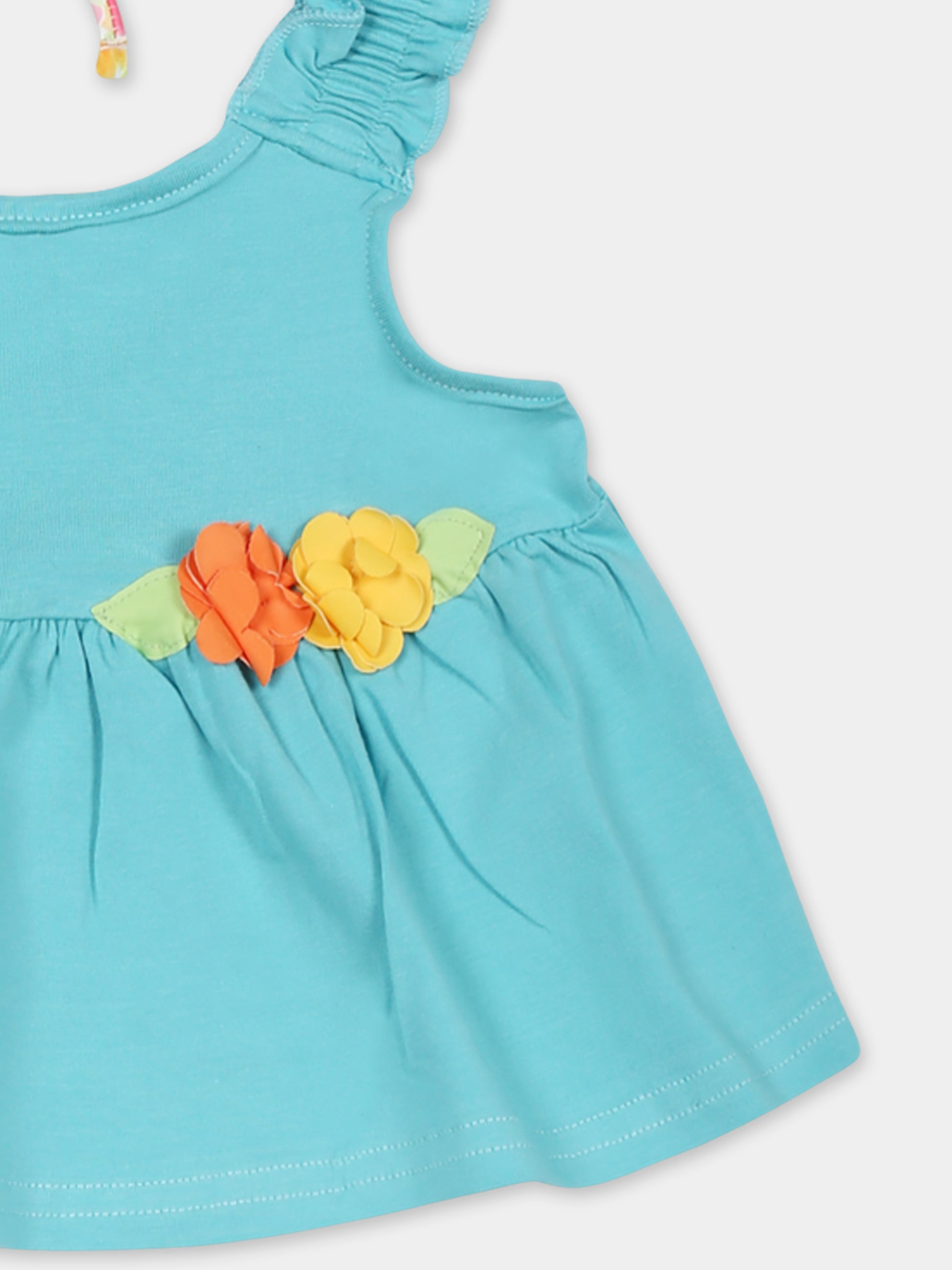 Bikini azzurro per neonata con fiori,Mayoral,1641 071