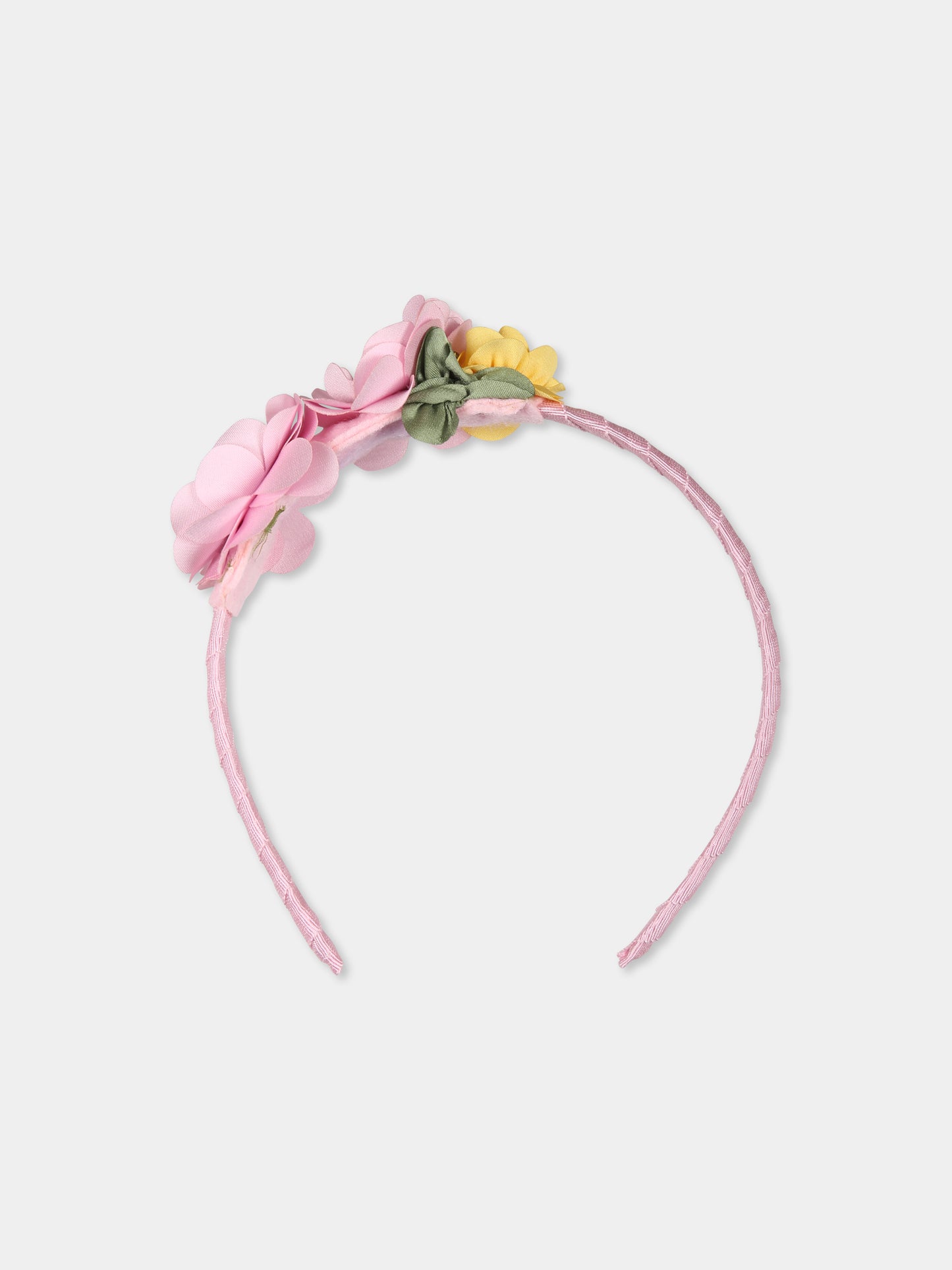 Cerchietto rosa per neonata con fiori,Mayoral,10888 022