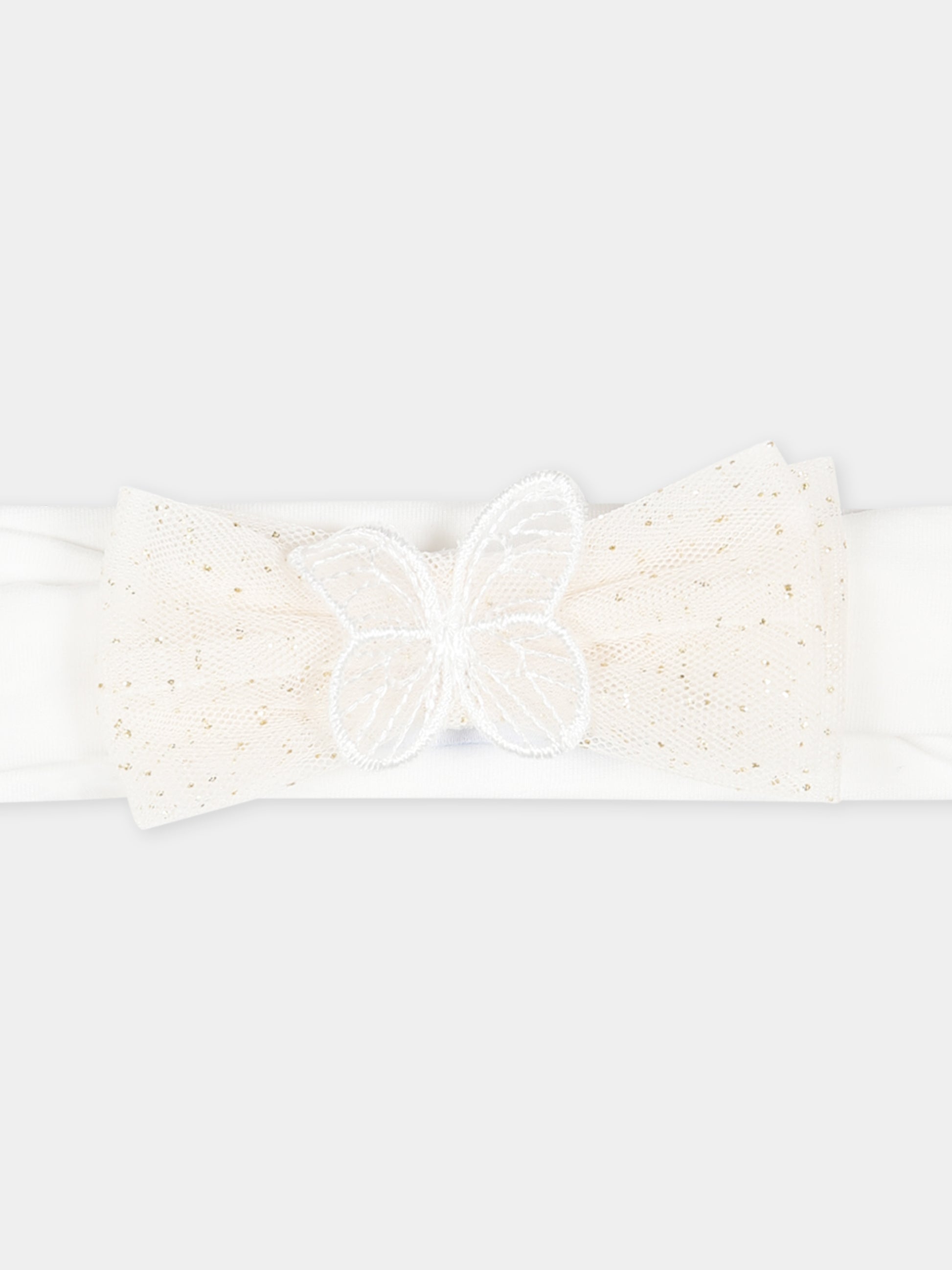 Fascia bianca per neonat con fiocco,Mayoral,10887 019