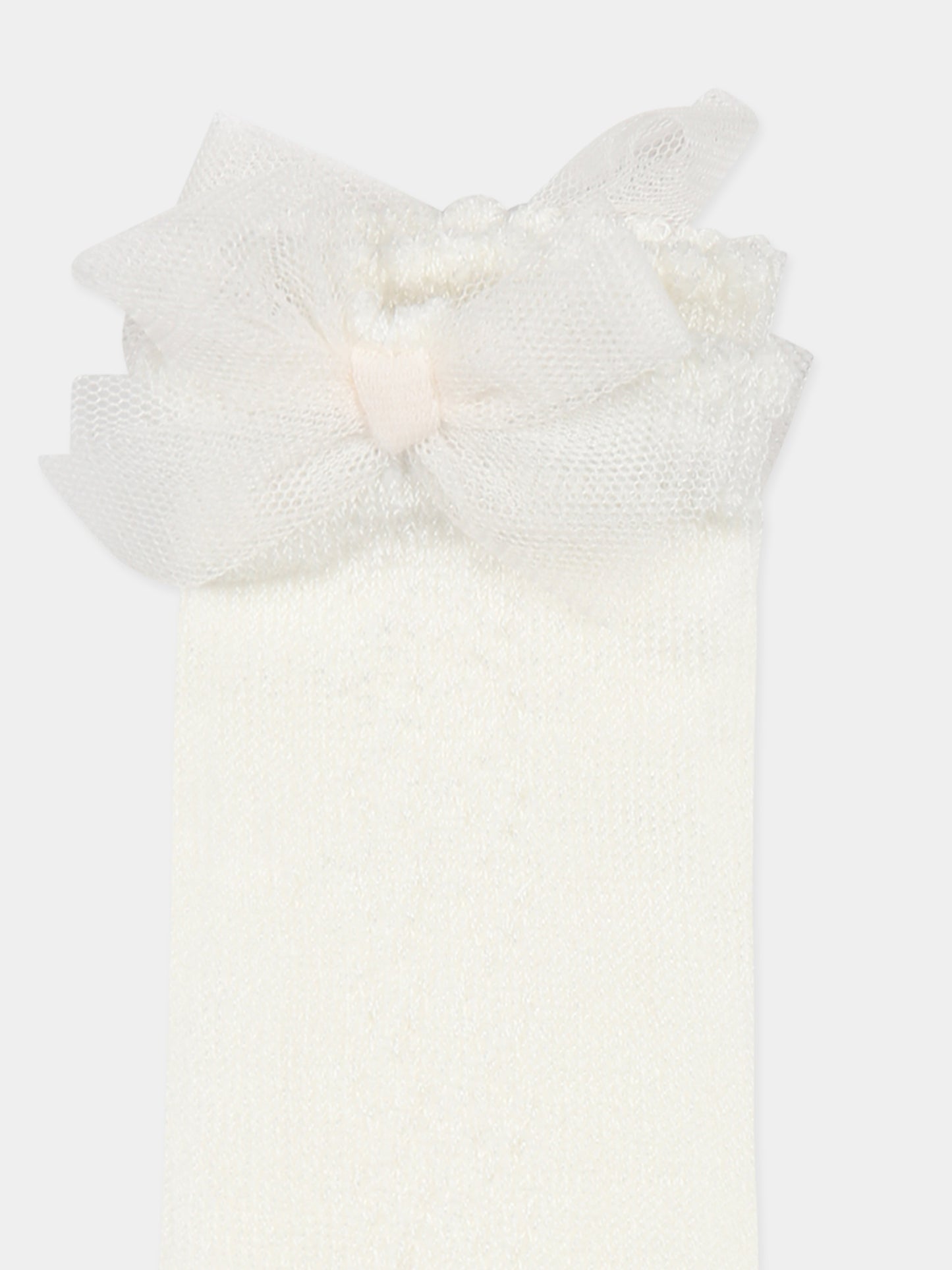 Calzini avorio per neonata con fiocco,Mayoral,10871 081