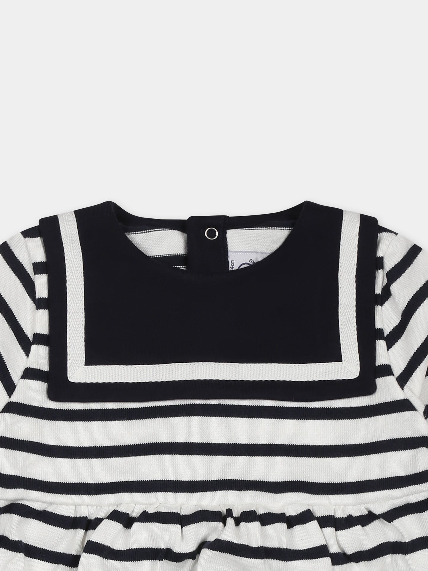 Vestito bianco per neonata,Petit Bateau,A0CNY MARSHMALLOW/SMOKING 01
