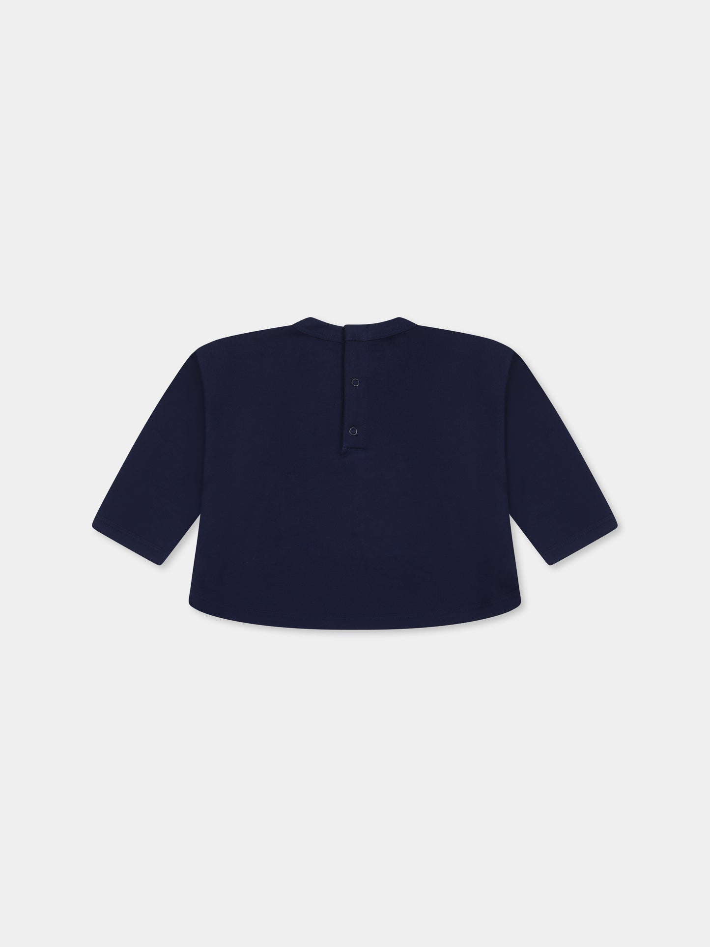 Felpa blu per neonati con logo e cuore,Petit Bateau,A0DI8 MEDIEVAL 01