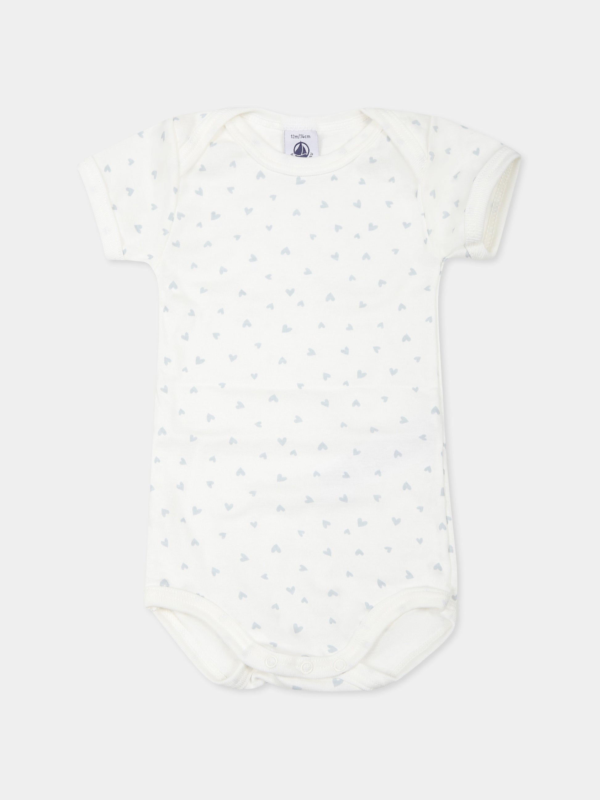 Set body bianco per neonati con cuori,Petit Bateau,A0CX9 VARIANTE 1 00