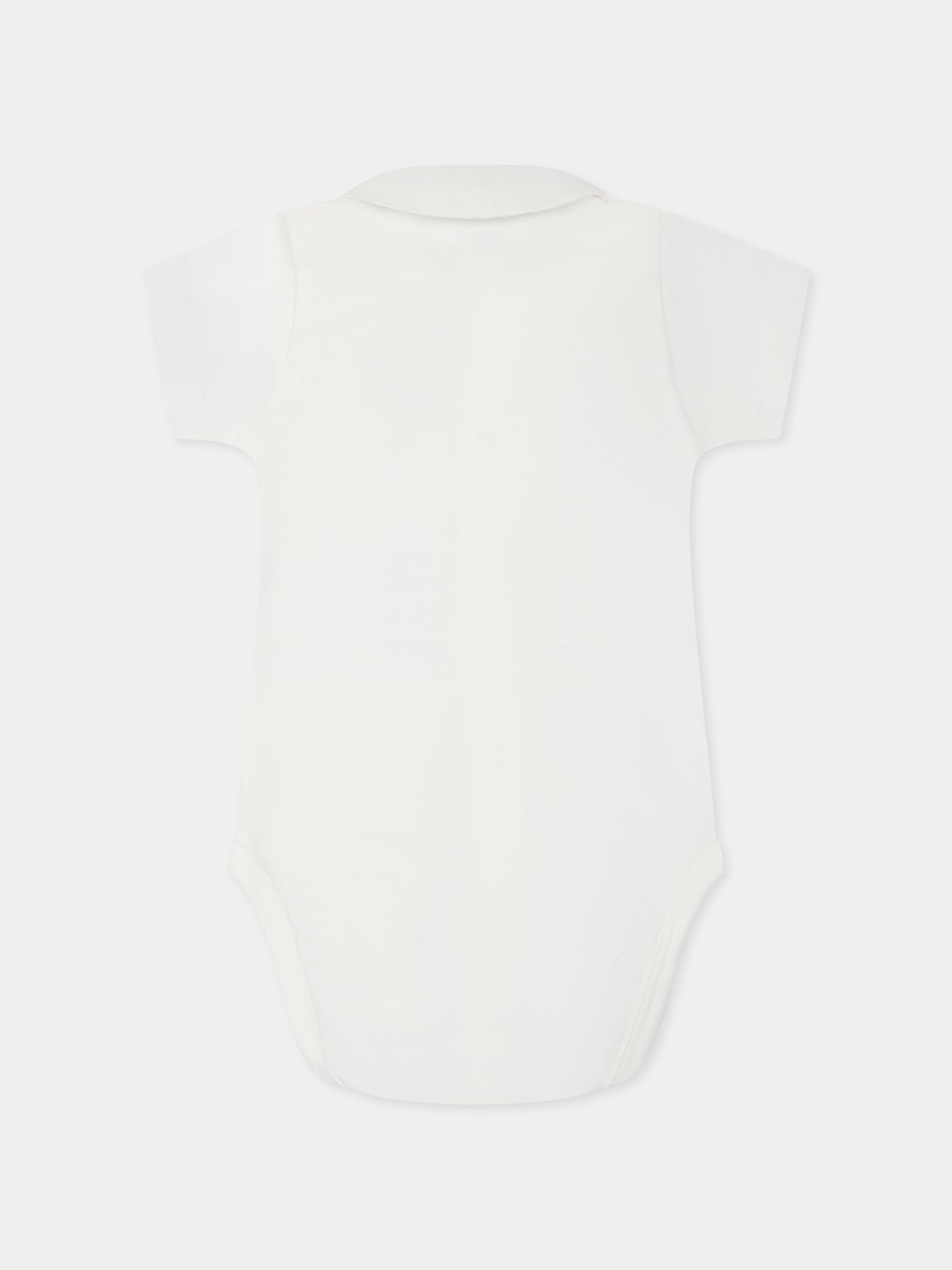 Body bianco per neonati con logo,Petit Bateau,A0CPR MARSHMALLOW 01