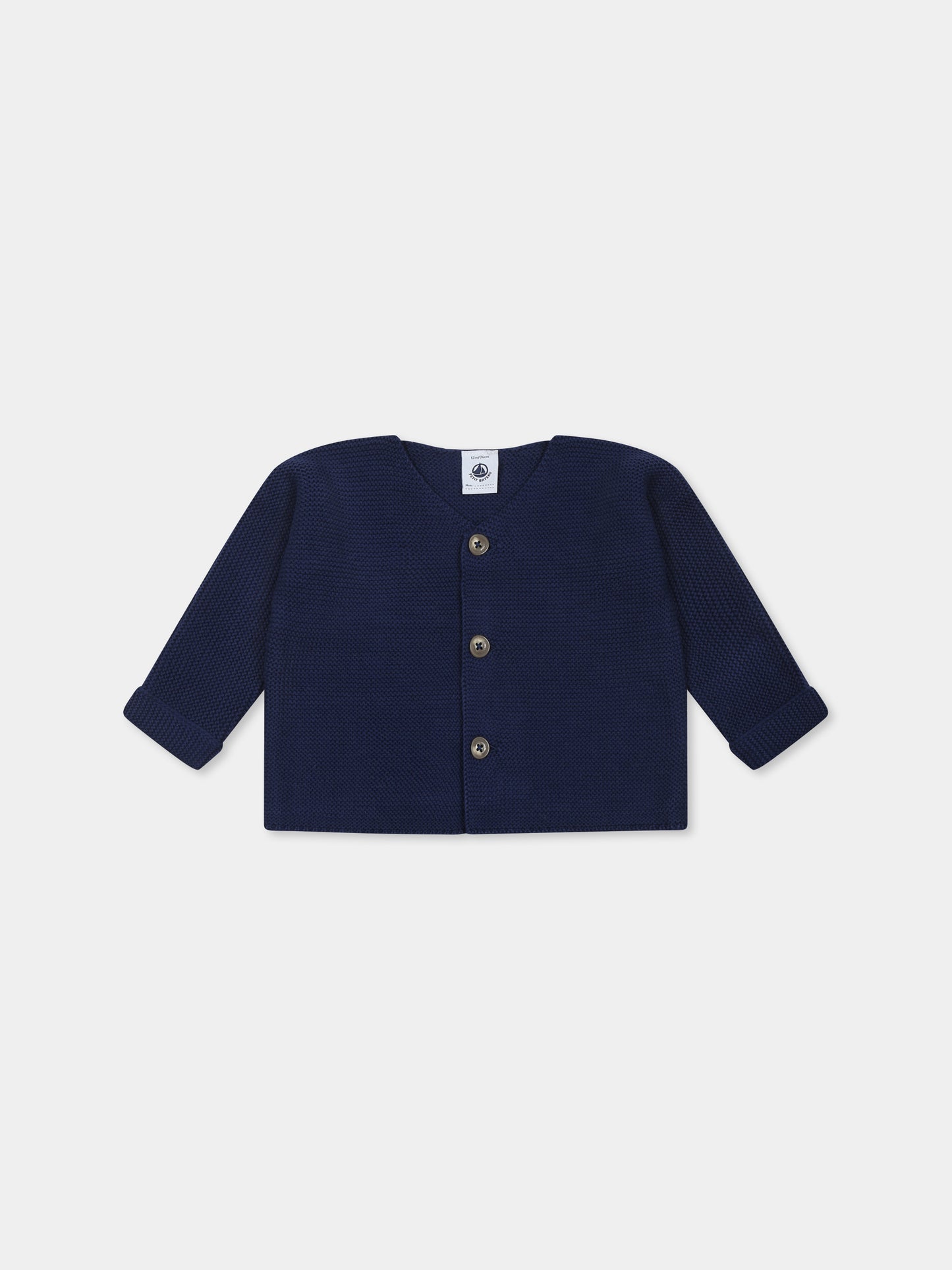 Cardigan blu per neonati con logo,Petit Bateau,A0CES MEDIEVAL 01