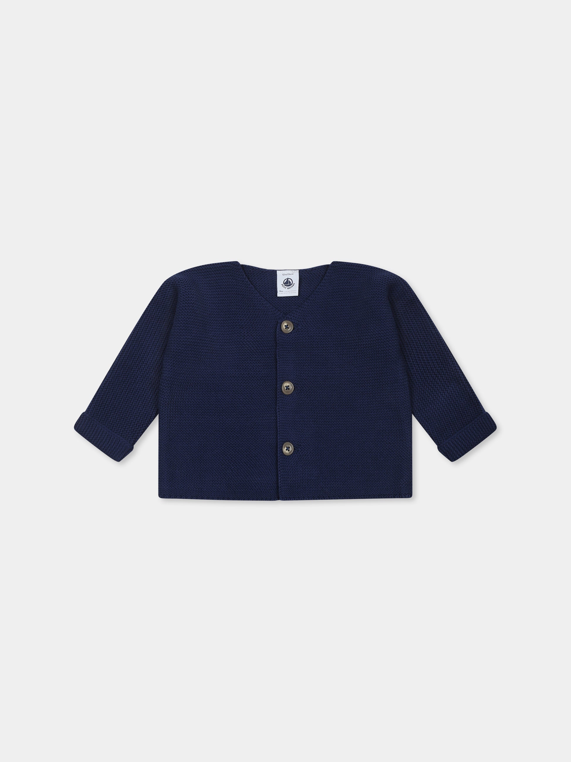 Cardigan blu per neonati con logo,Petit Bateau,A0CES MEDIEVAL 01
