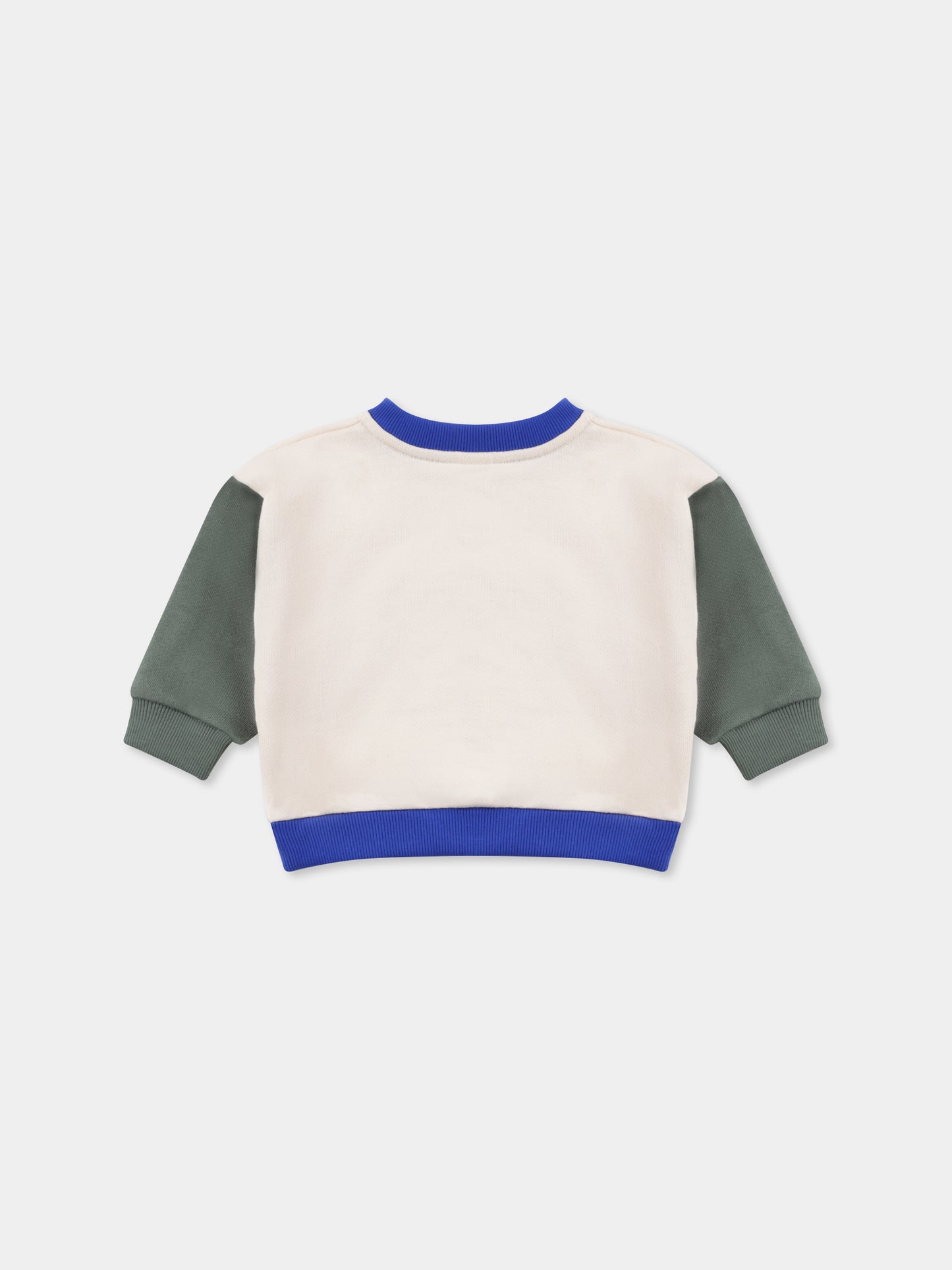 Felpa avorio per neonato con logo,Petit Bateau,A0CPO AVALANCHE/PALMERAIE 01