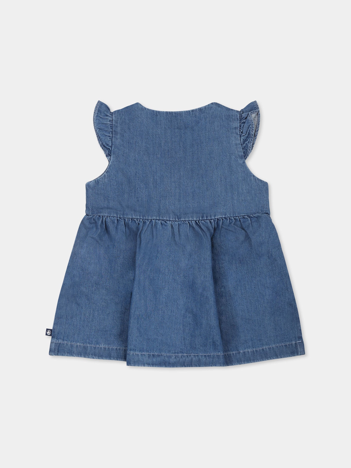 Vestito denim per neonata,Petit Bateau,A0CLF DENIM CLAIR 01