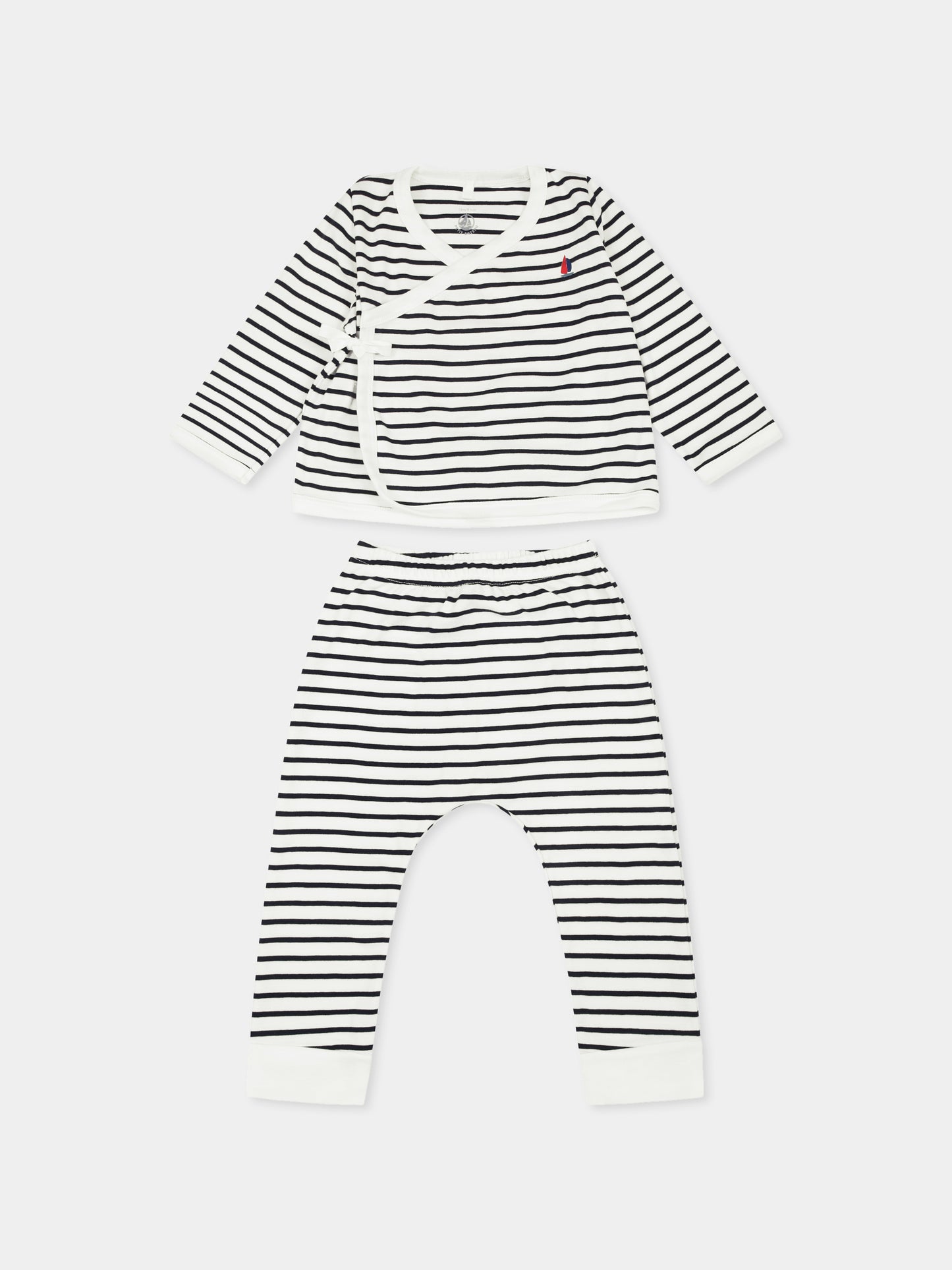 Completo nascita multicolor per neonati con barca a vela,Petit Bateau,A0BNA MARSHMALLOW/SMOKING 01