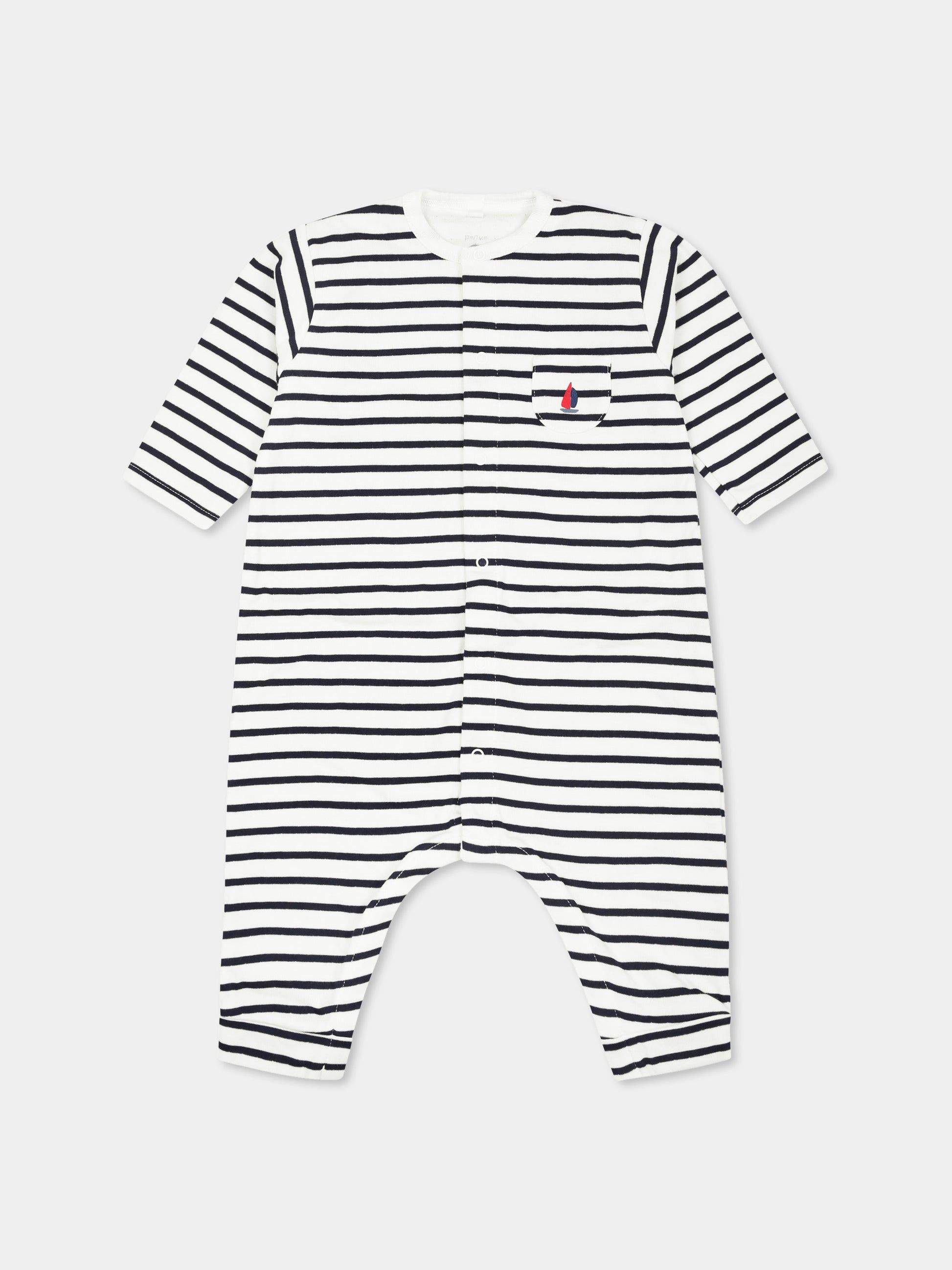 Tutina multicolor per neonati,Petit Bateau,A0BVP MARSHMALLOW/SMOKING 01