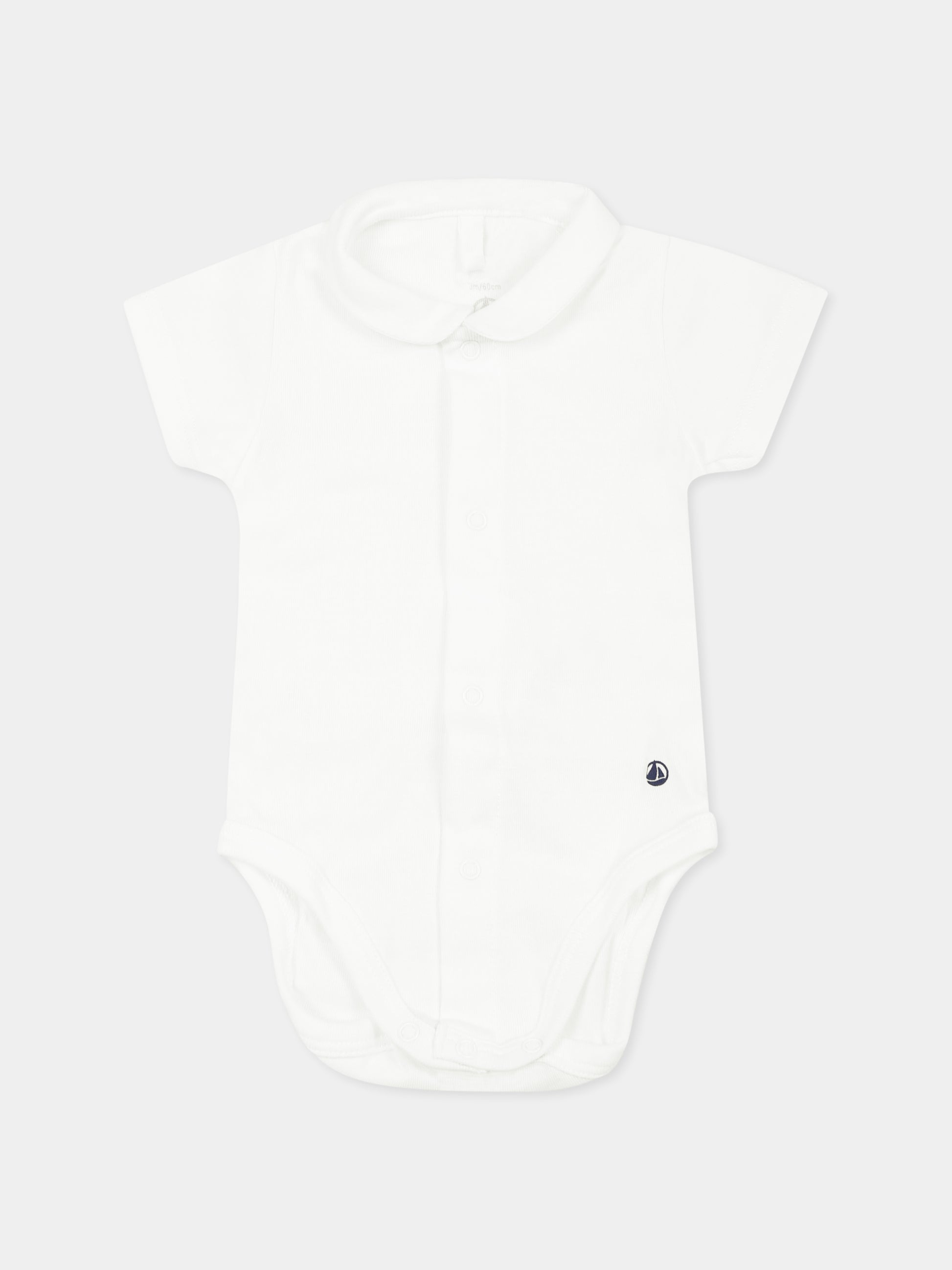 Body bianco per neonati,Petit Bateau,A09FN MARSHMALLOW 01