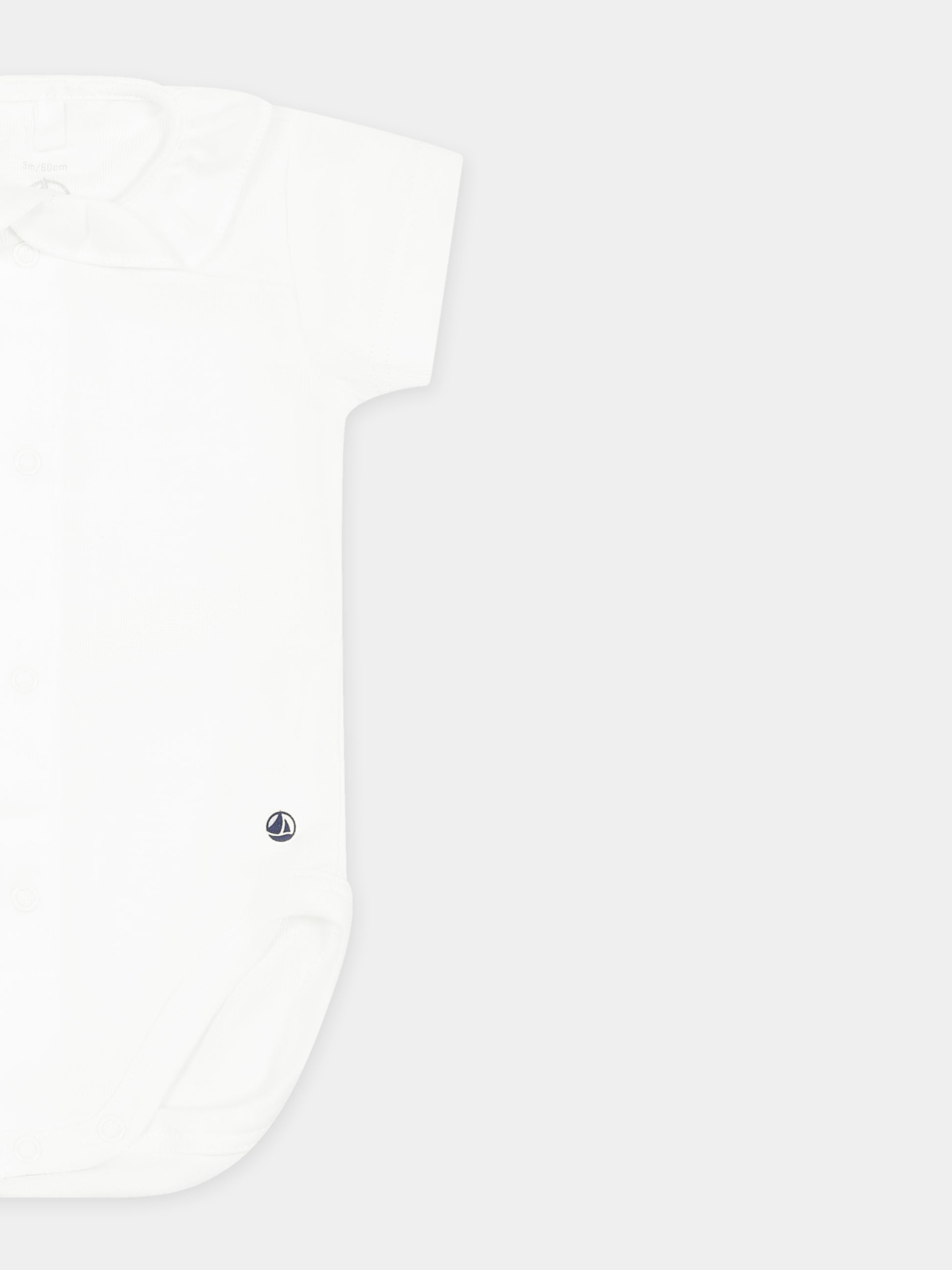 Body bianco per neonata,Petit Bateau,A09FM MARSHMALLOW 01