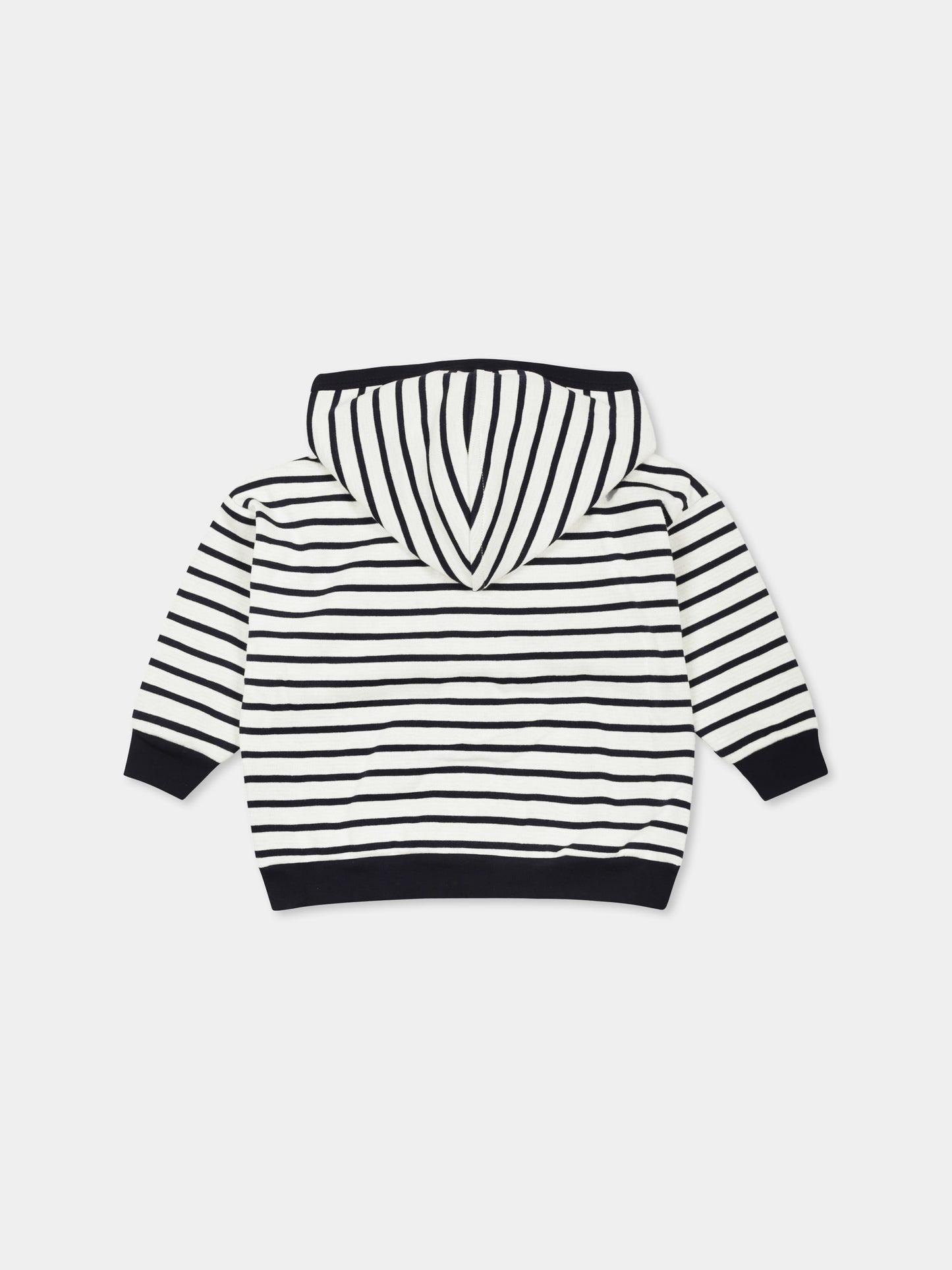 Felpa bianca per neonati con logo,Petit Bateau,A0BQ2 MARSHMALLOW/SMOKING 01