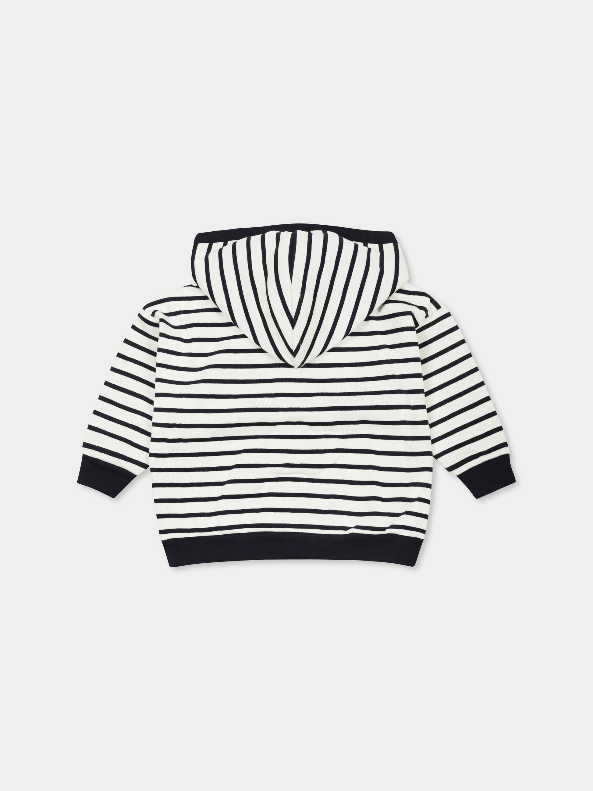 Felpa bianca per neonati con logo,Petit Bateau,A0BQ2 MARSHMALLOW/SMOKING 01