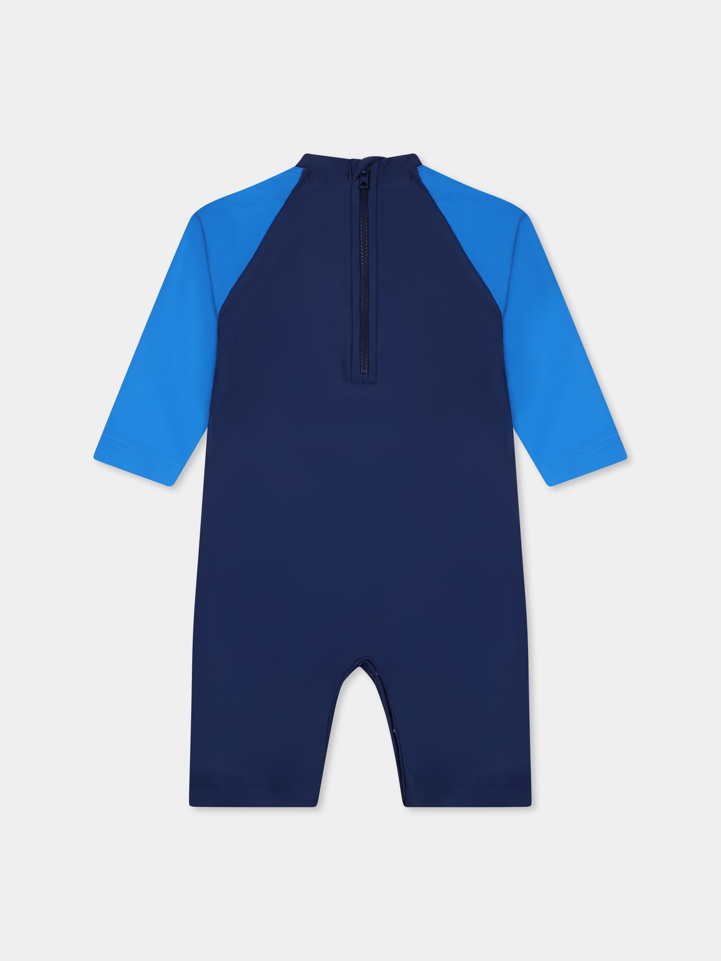 Tutina blu Anti UV per neonato con logo,Petit Bateau,A09UL MEDIEVAL/SURF 01