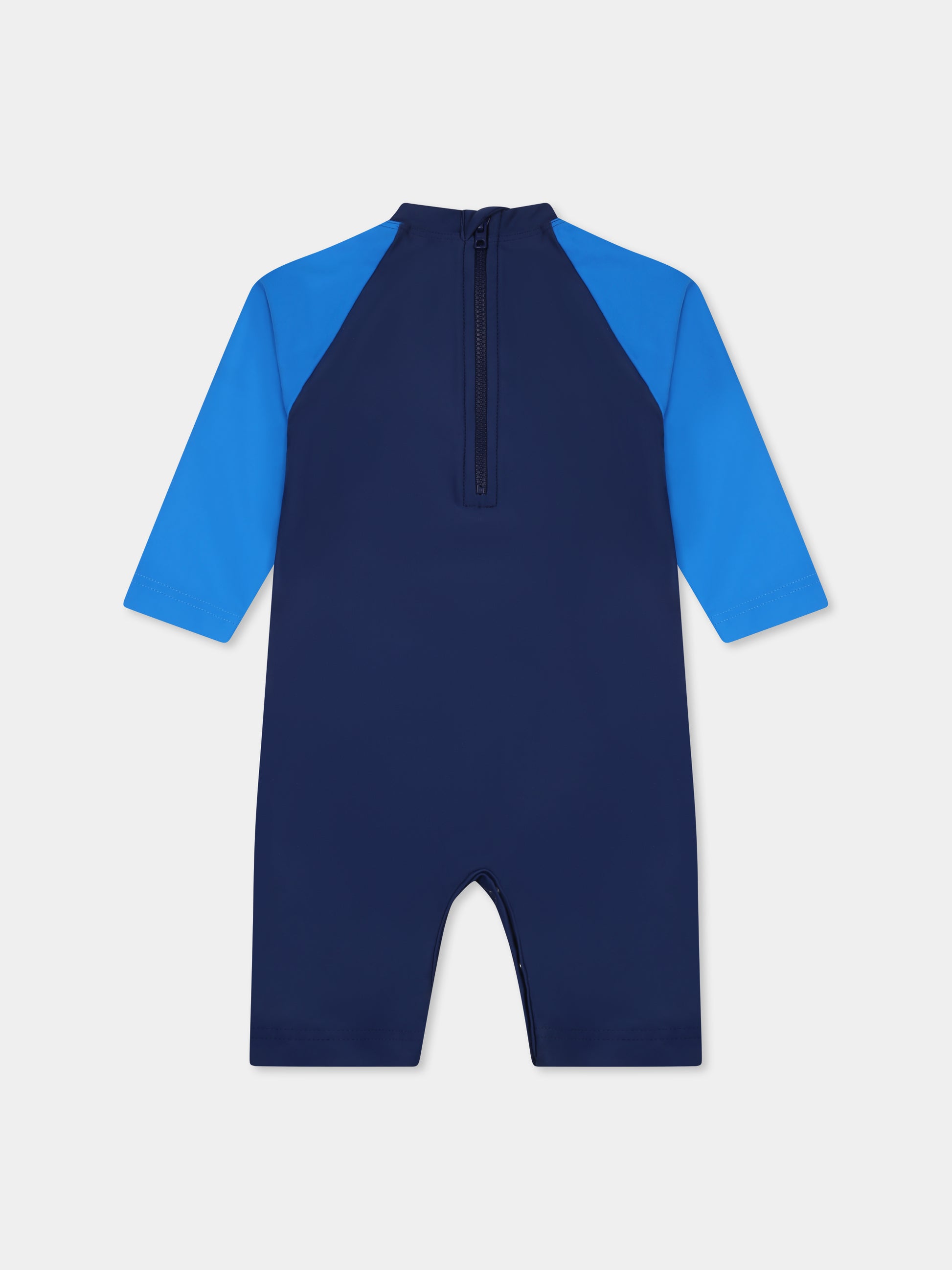 Tutina blu Anti UV per neonato con logo,Petit Bateau,A09UL MEDIEVAL/SURF 01