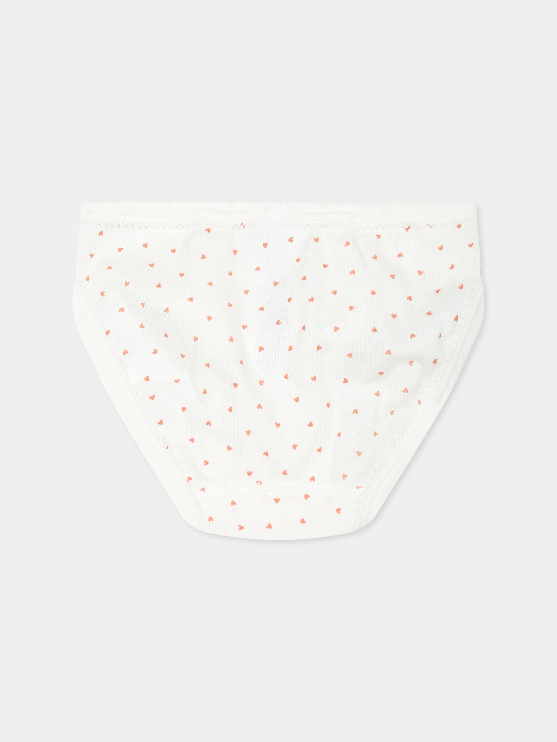 Set slip bianco per bambina con cuori all over,Petit Bateau,A0A45 VARIANTE 1 00