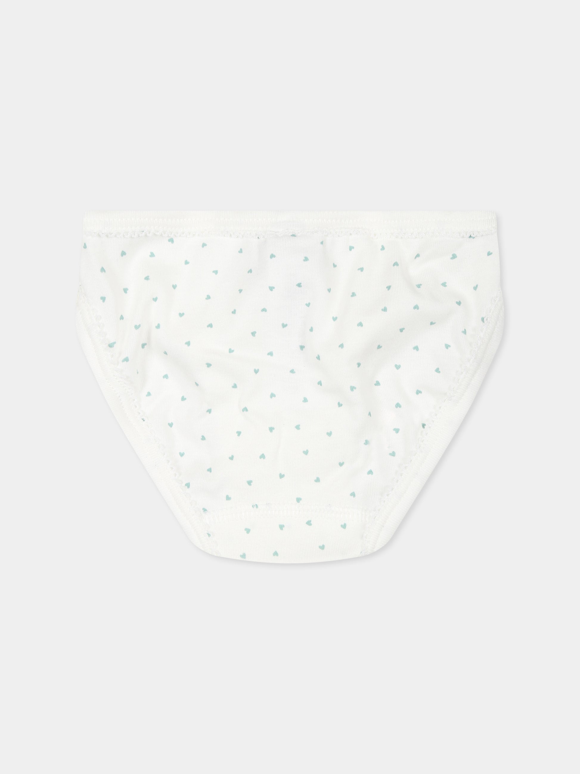 Set slip bianco per bambina con cuori all over,Petit Bateau,A0A45 VARIANTE 1 00