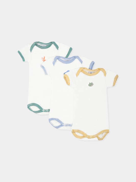 Set body bianco per neonati con animali,Petit Bateau,A0CZT VARIANTE 1 00