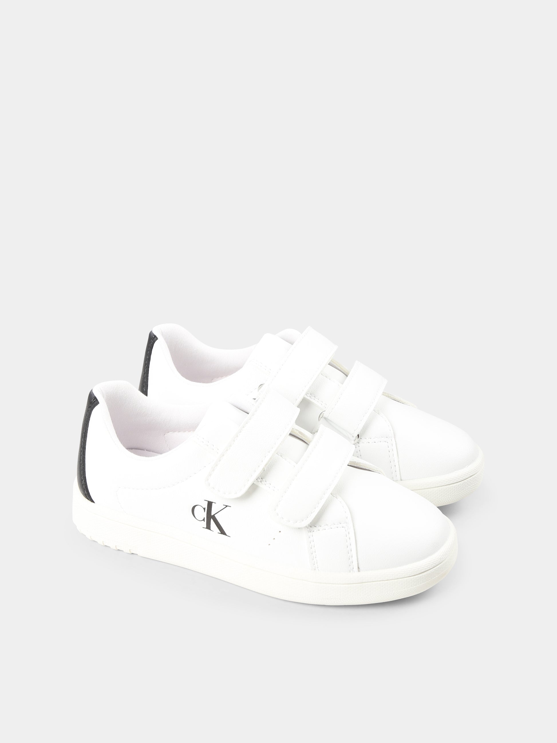 Sneakers bianche per bambini con logo,Calvin Klein Kids,V1X9 82080 1355X002