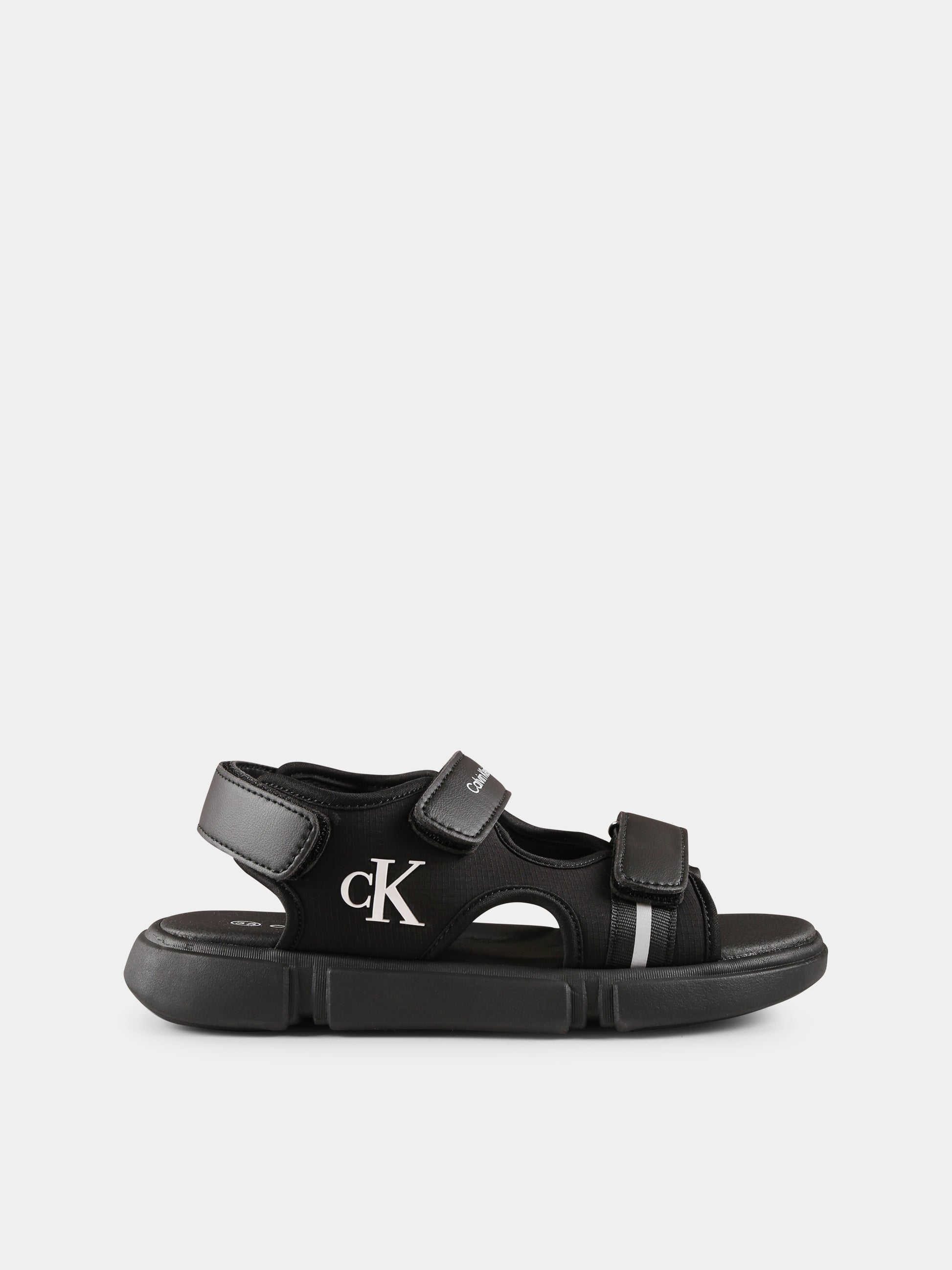 Sandali neri per bambini con logo,Calvin Klein Kids,V3B2 83023 1591999