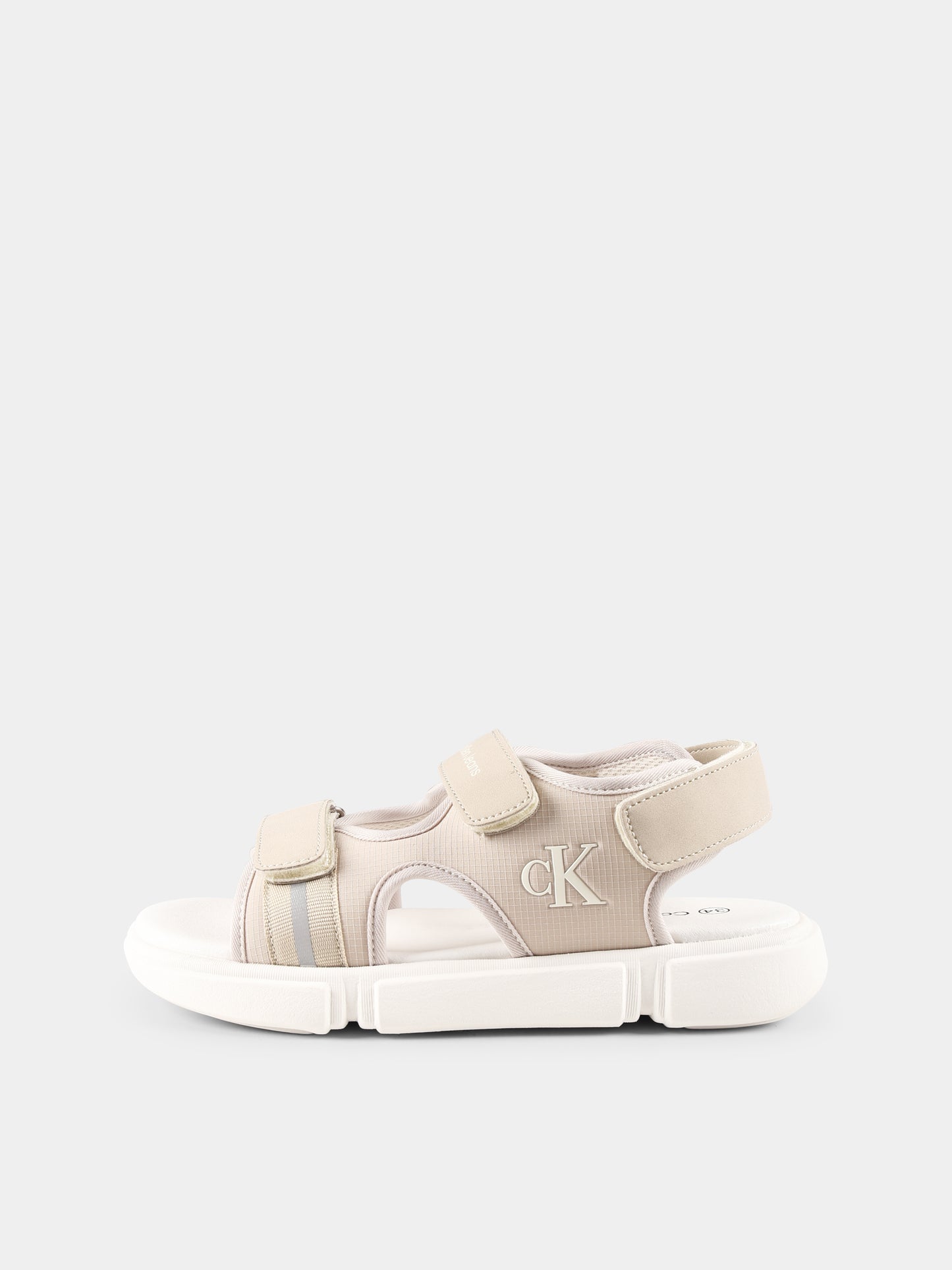 Sandali beige per bambini con logo,Calvin Klein Kids,V3B2 83024 1692503