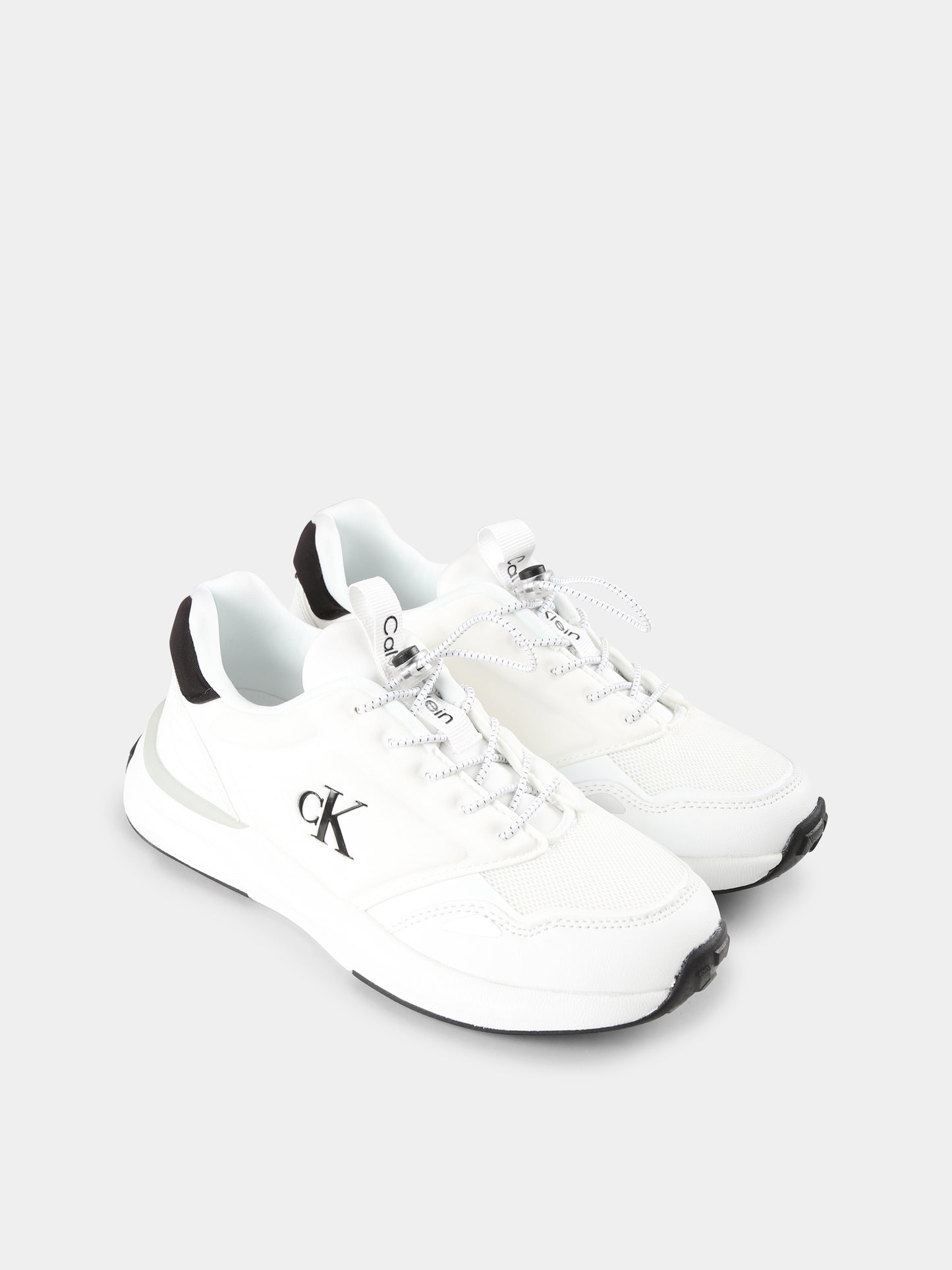 Sneakers bianche per bambini con logo,Calvin Klein Kids,V3X9 83010 1464X002