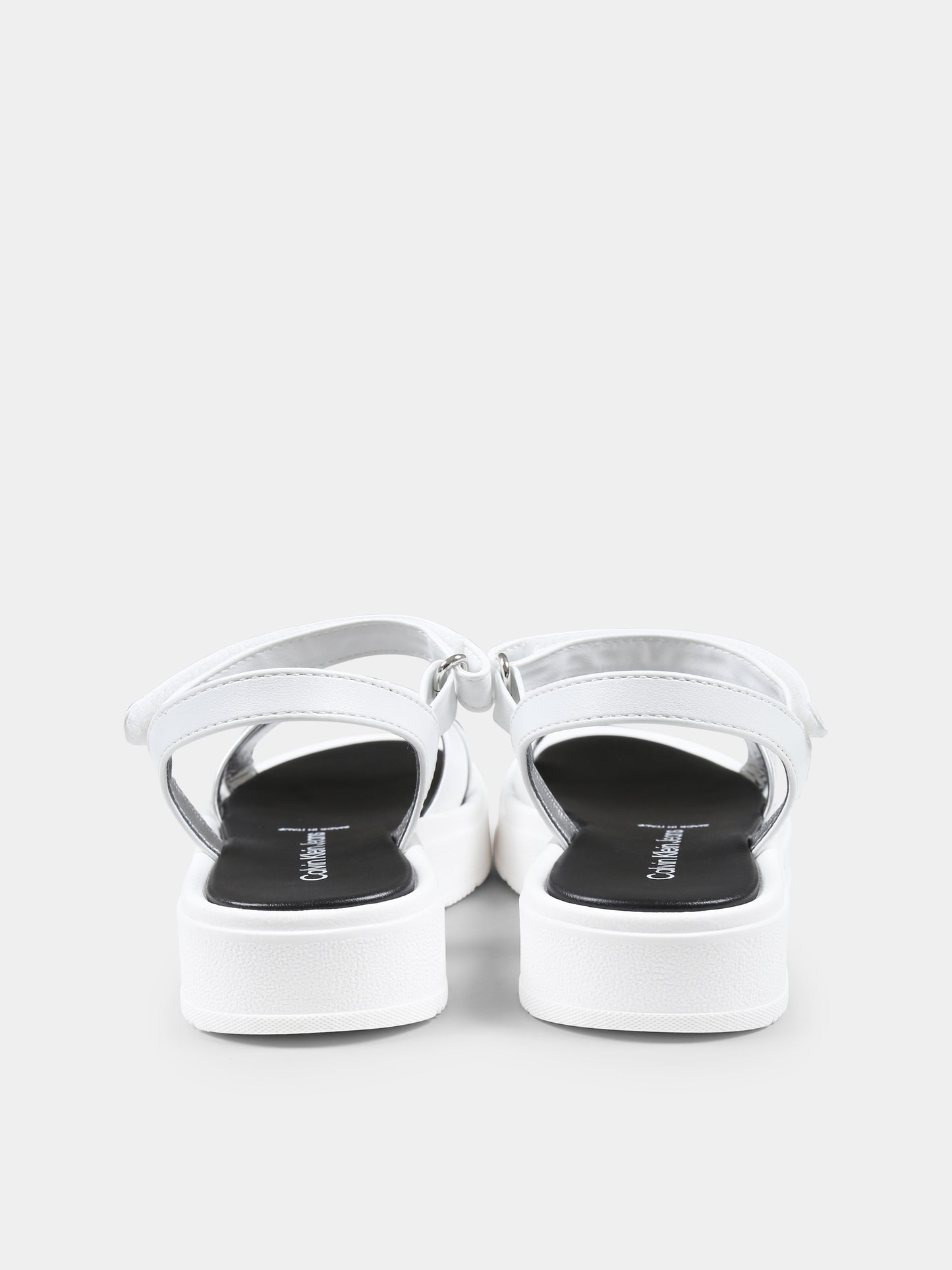 Sandali bianchi per bambina con logo,Calvin Klein Kids,V4A2 82054 0371X025