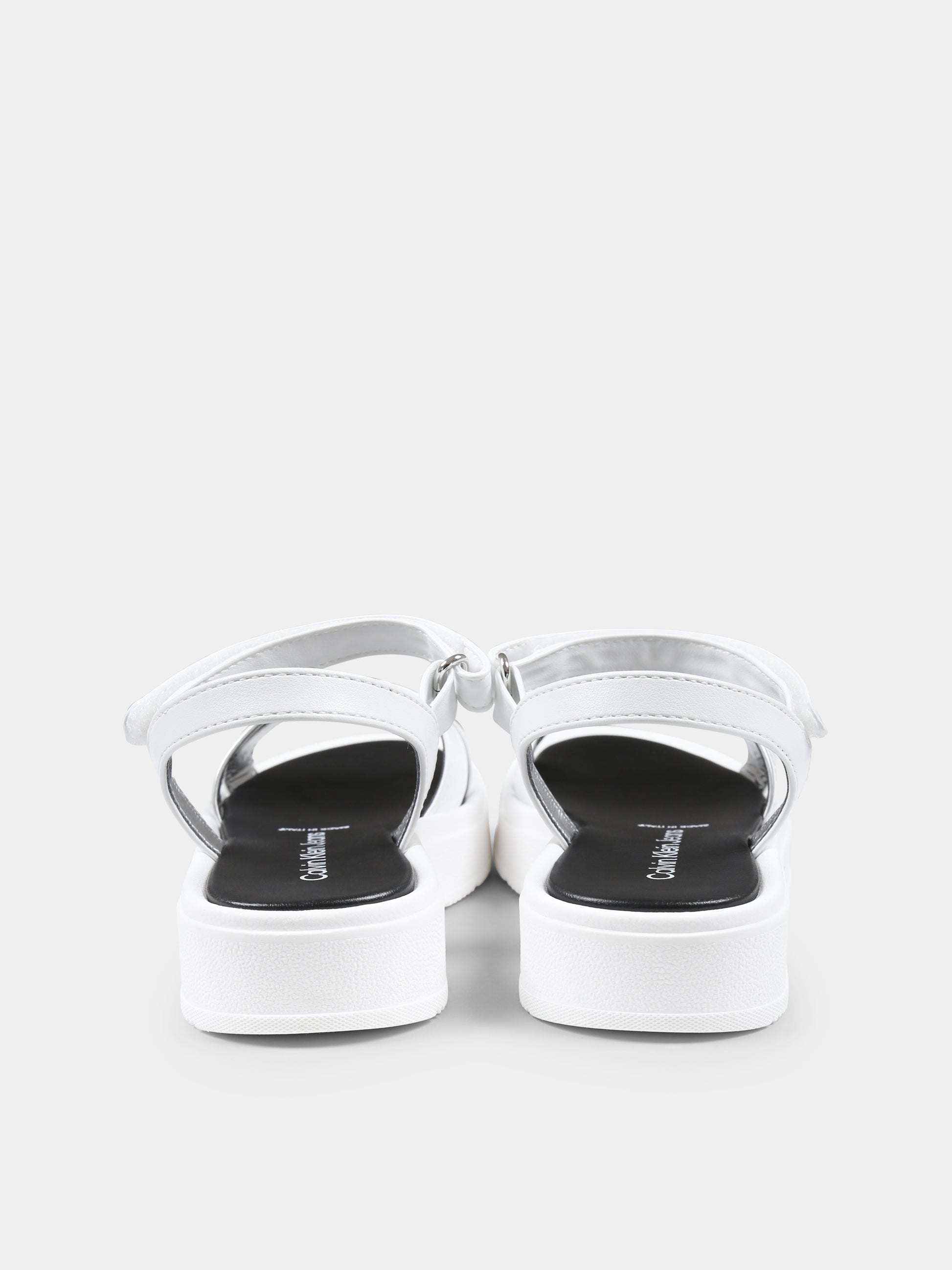 Sandali bianchi per bambina con logo,Calvin Klein Kids,V4A2 82054 0371X025