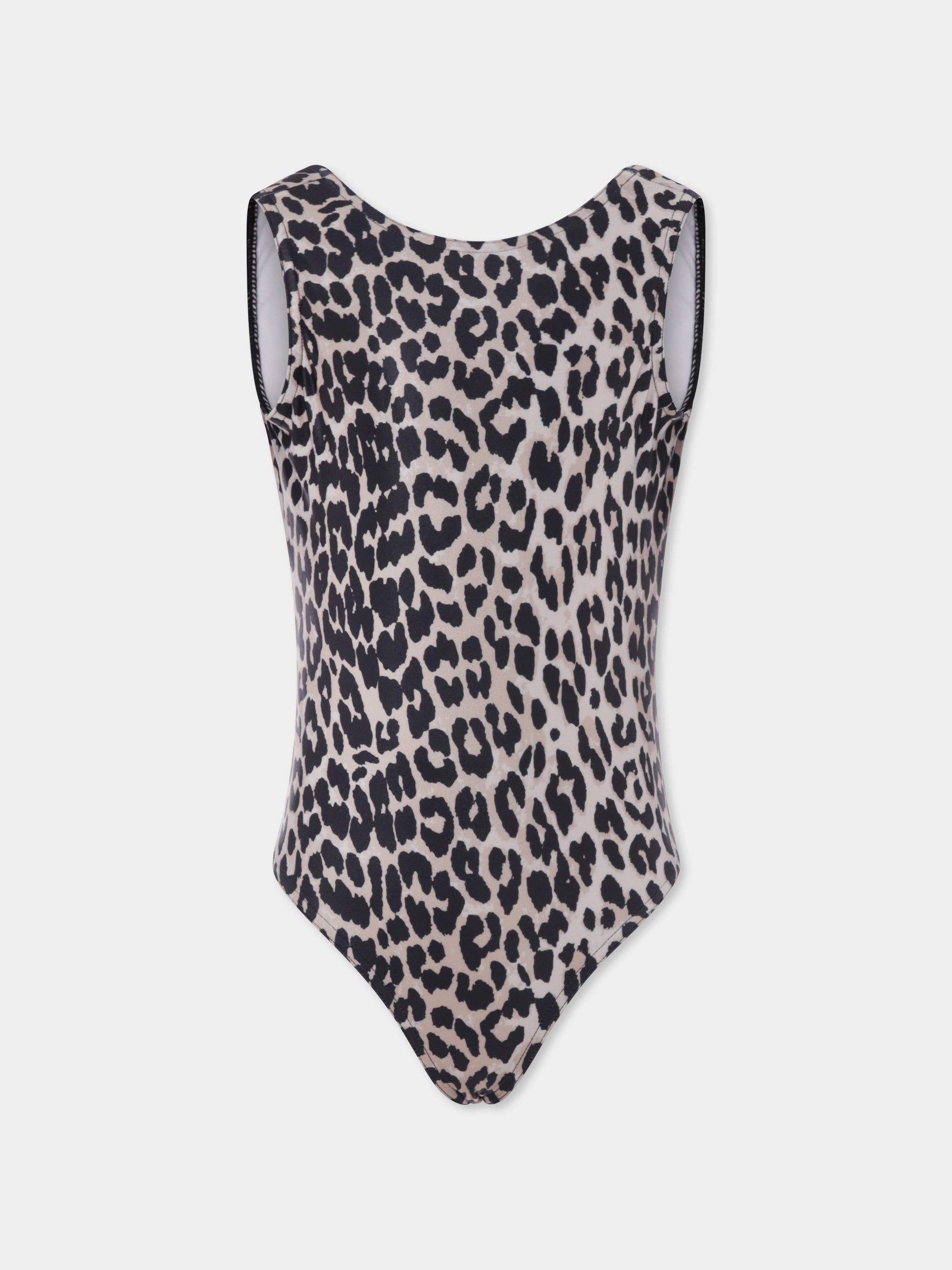 Costume intero beige per bambina con stampa maculata,Caroline Bosmans,SS25 1022 107 0036